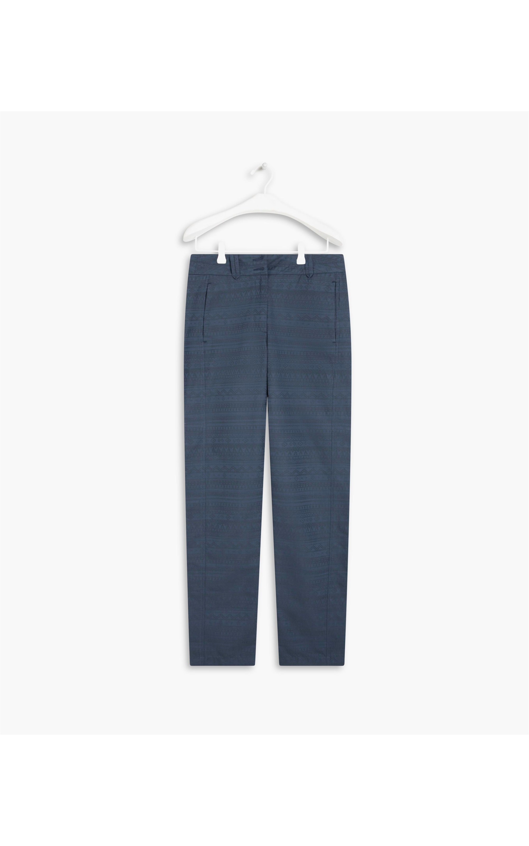 Calça Milena Jacquard Linho Blend Dark Navy