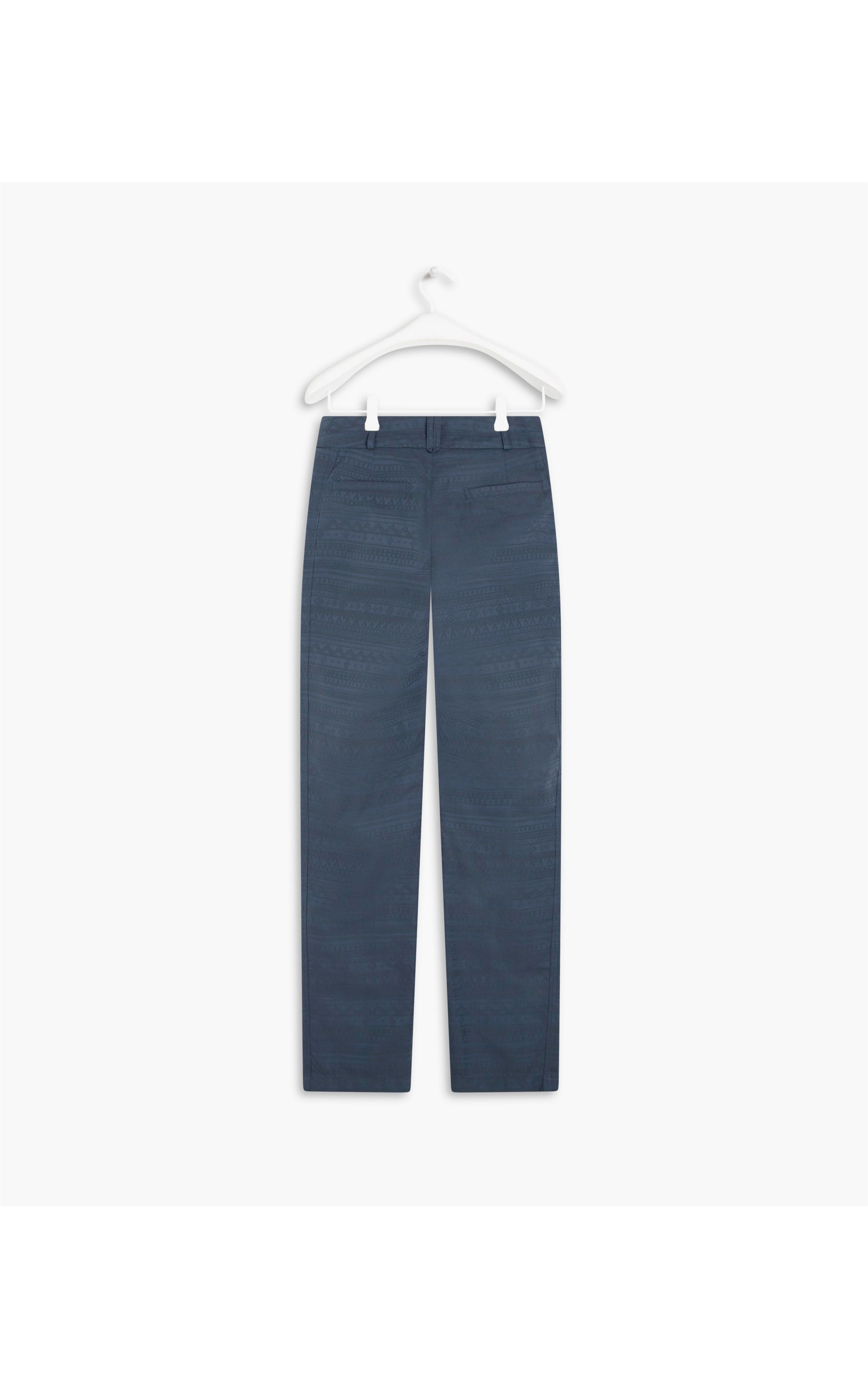 Calça Milena Jacquard Linho Blend Dark Navy