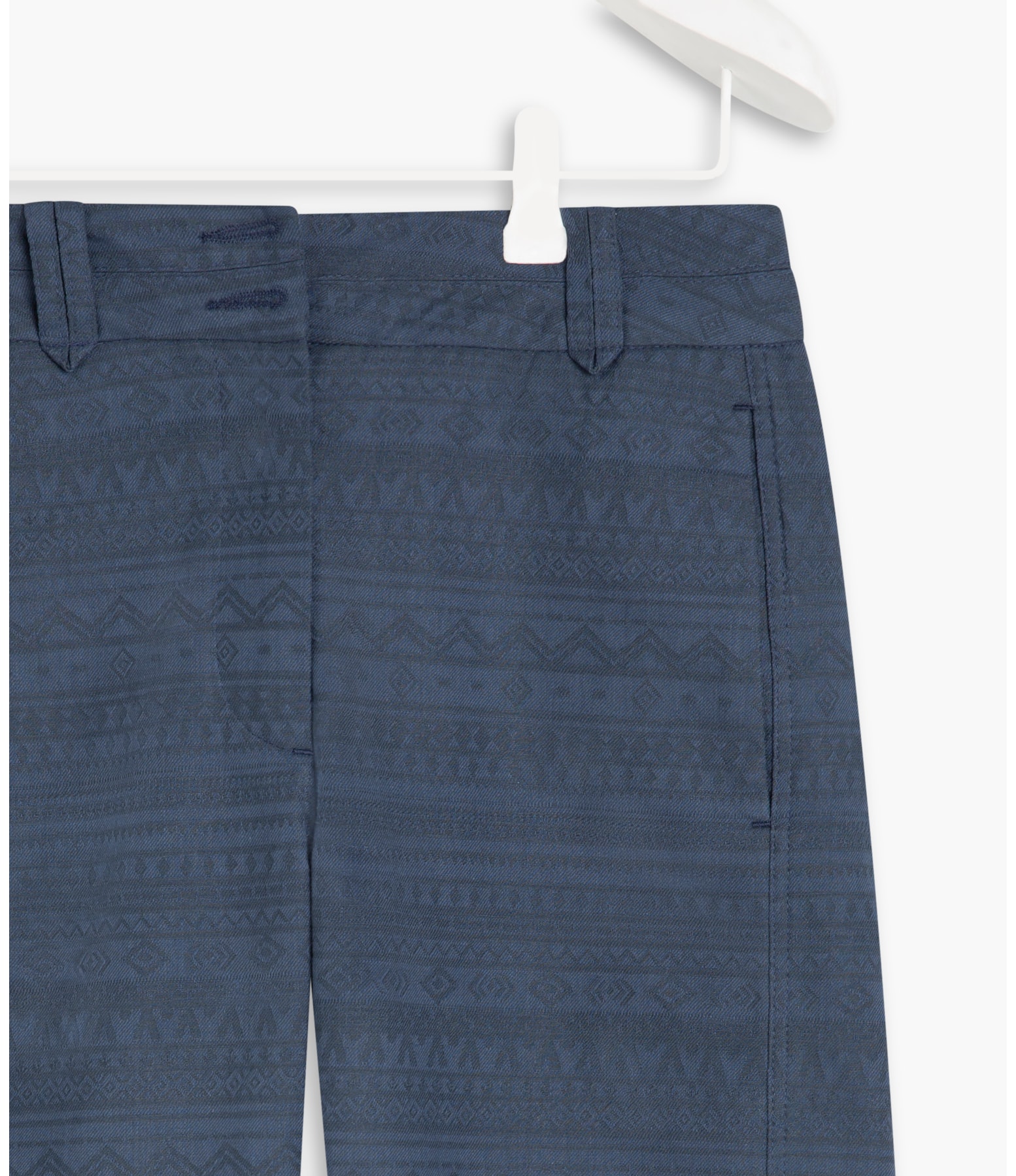 Calça Milena Jacquard Linho Blend Dark Navy
