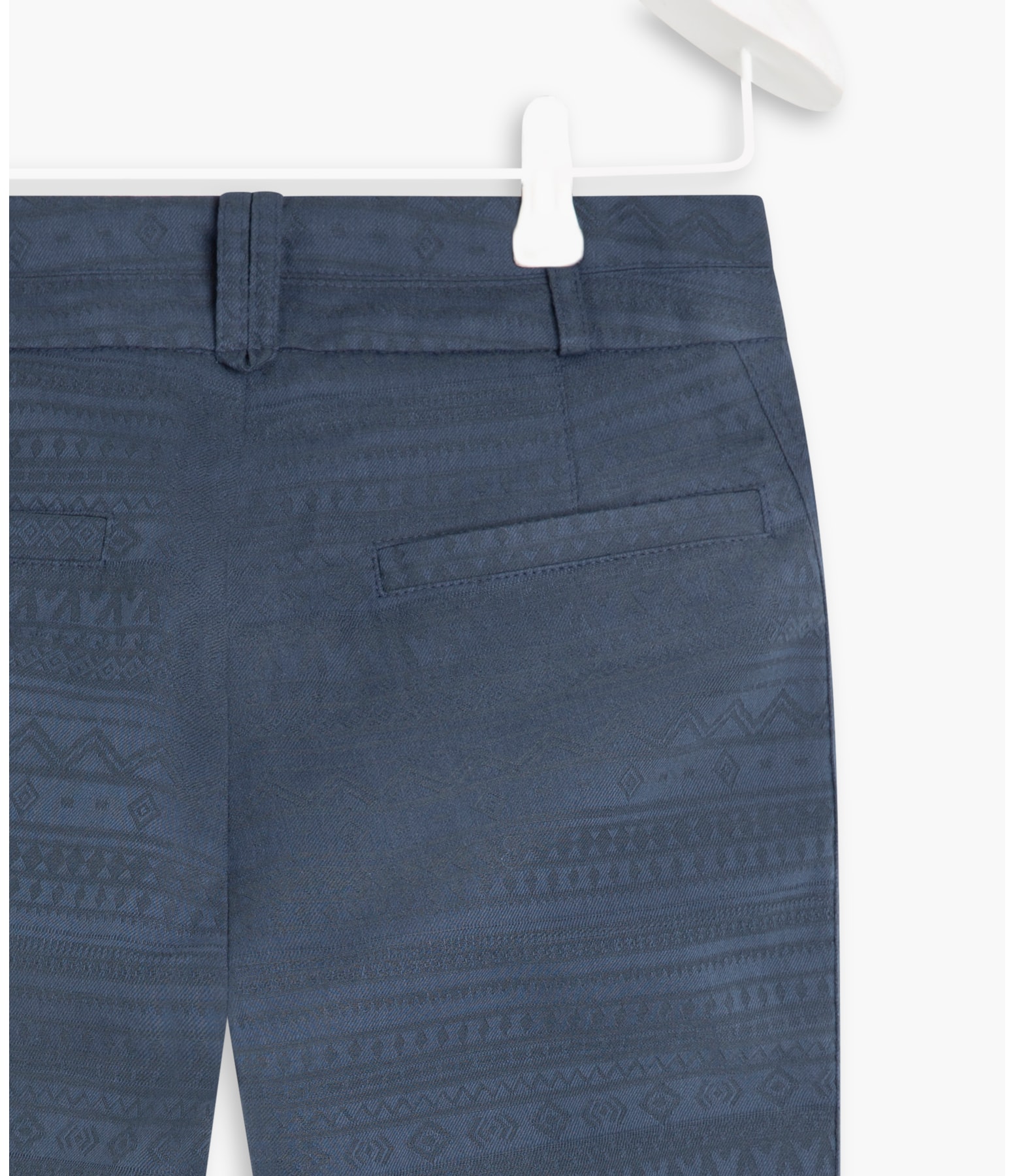 Calça Milena Jacquard Linho Blend Dark Navy