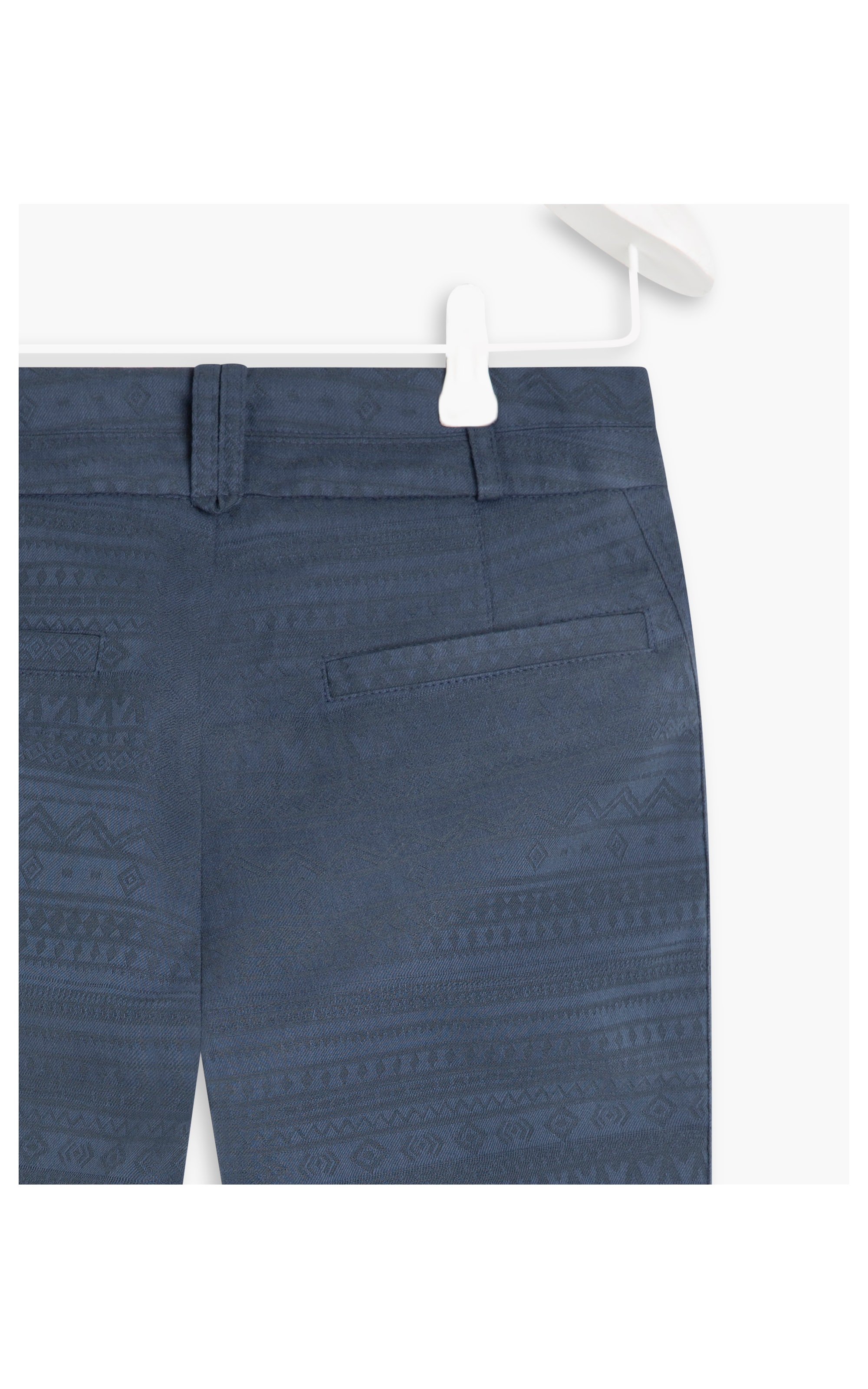 Calça Milena Jacquard Linho Blend Dark Navy
