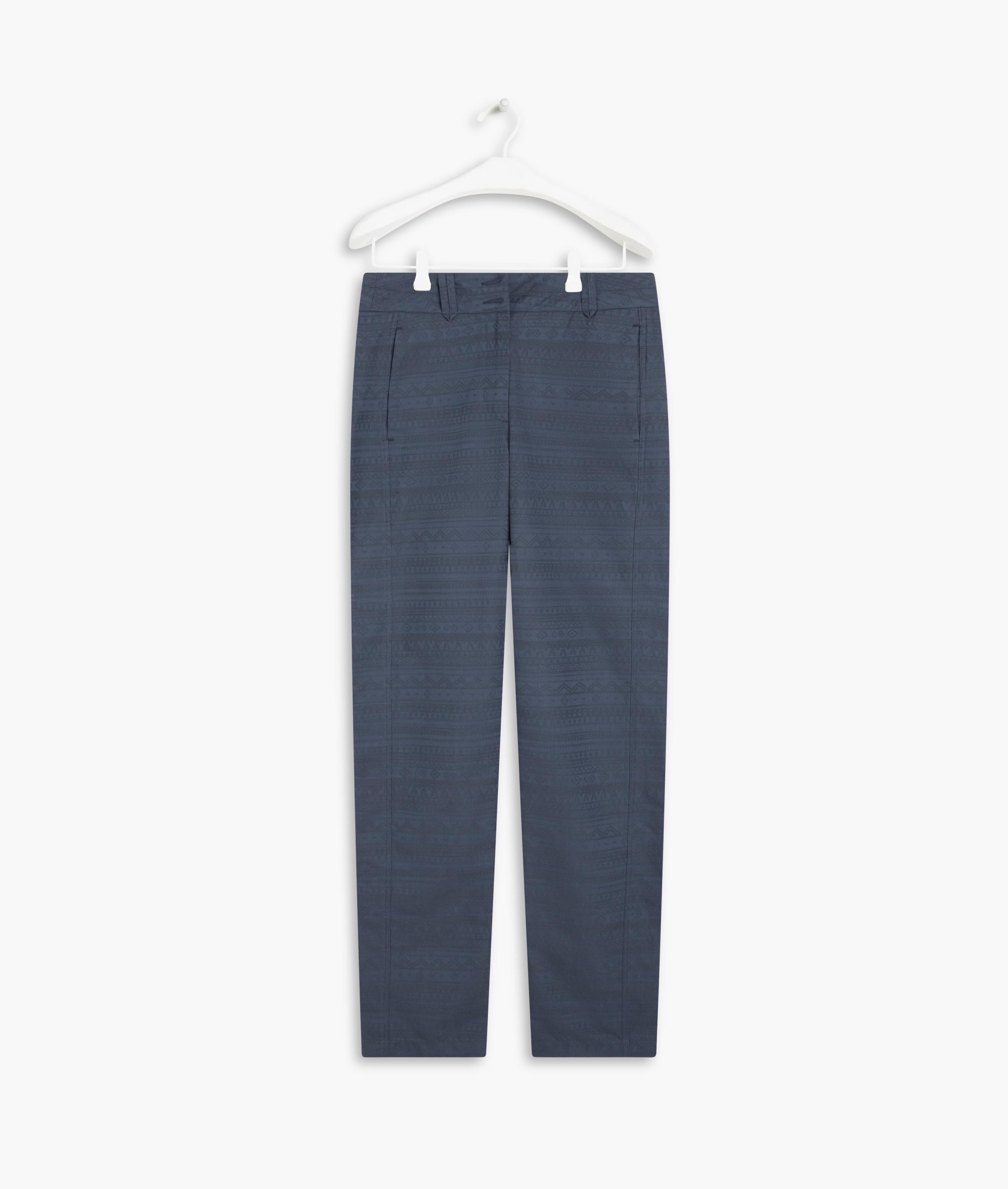 Calça Milena Jacquard Linho Blend Dark Navy