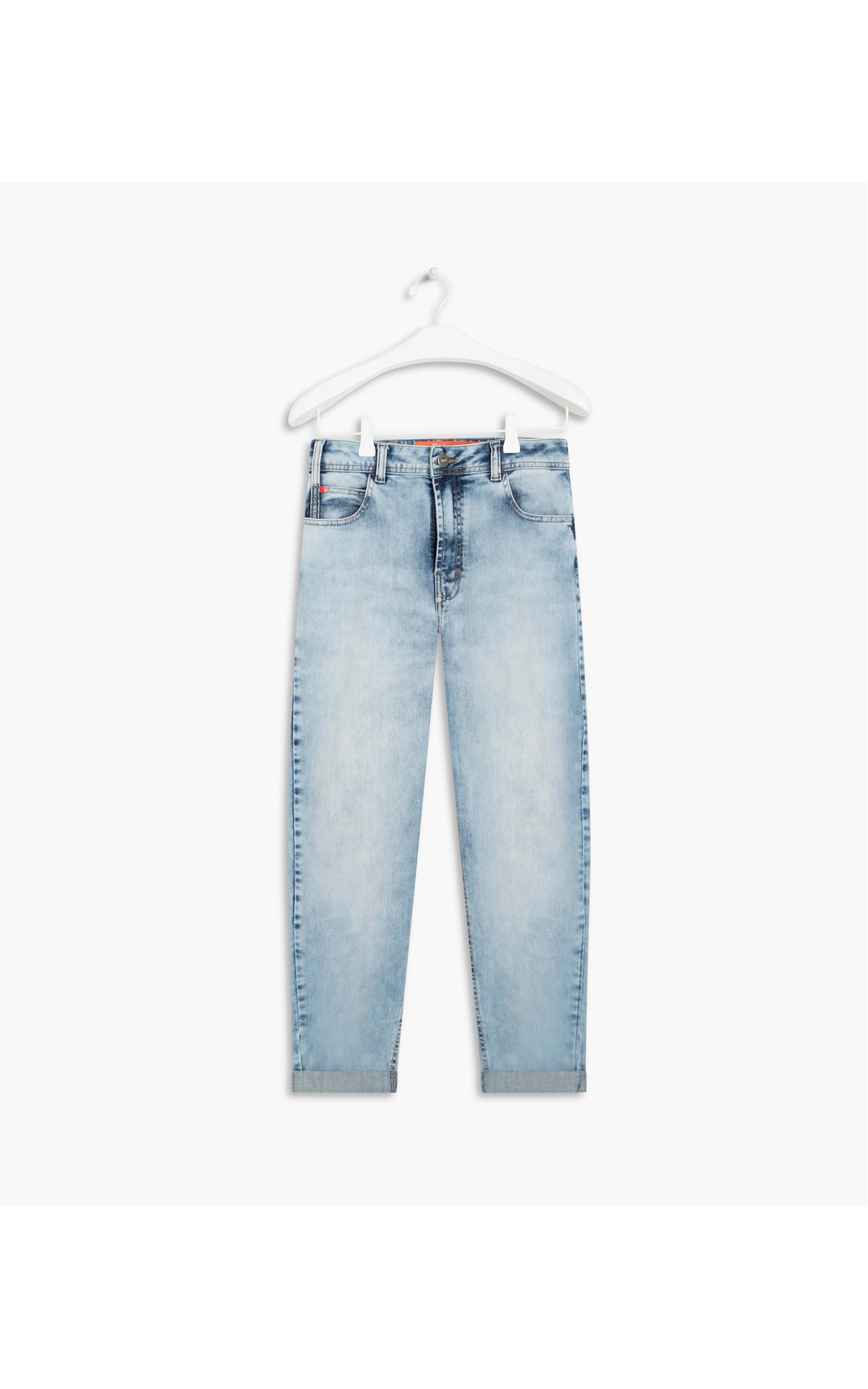  Calca Mom Deep Blue Elastic                                         