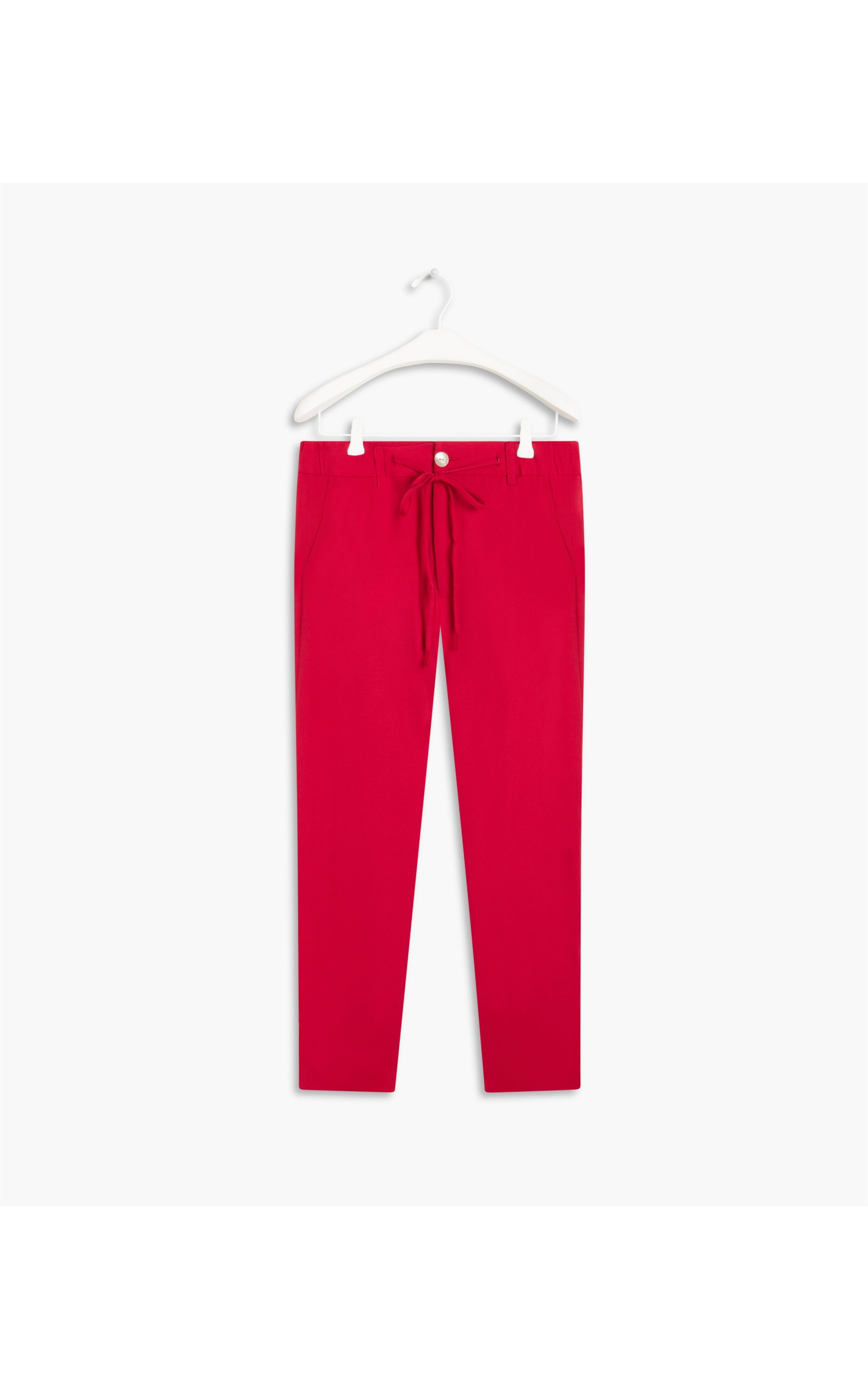 Calça New Rivieira Crepe Liso Vermelho