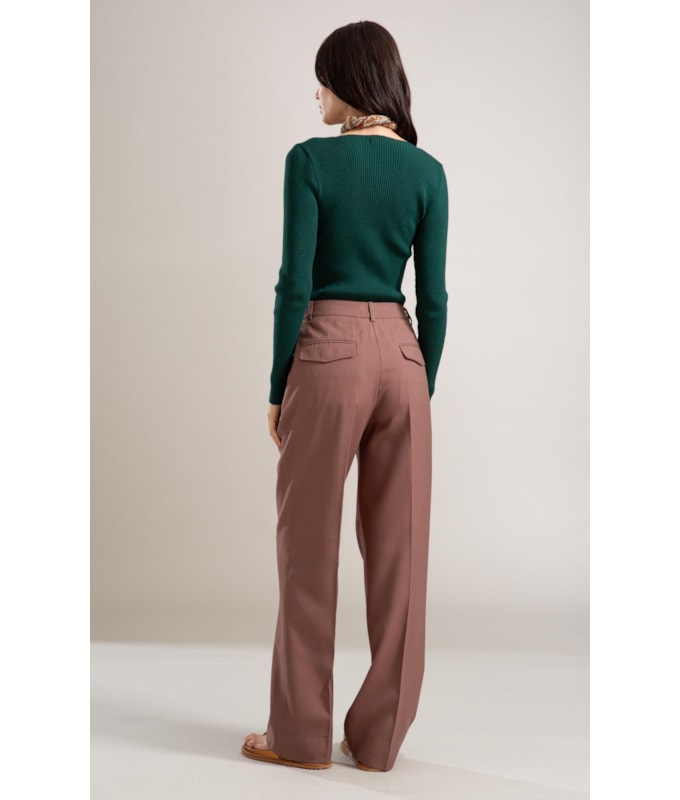 Calça Olivia Alfaiataria Marrom