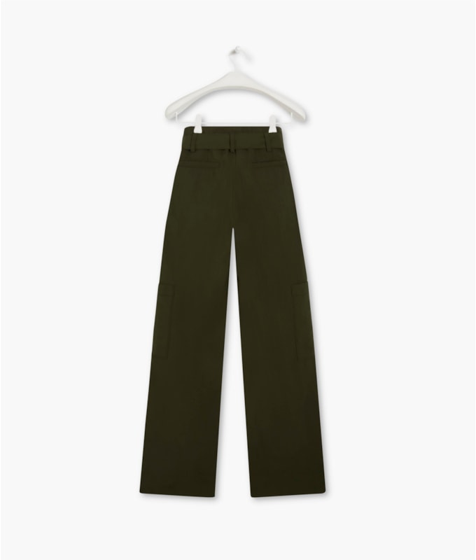 Calça Oversized Cargo Wa Verde Militar