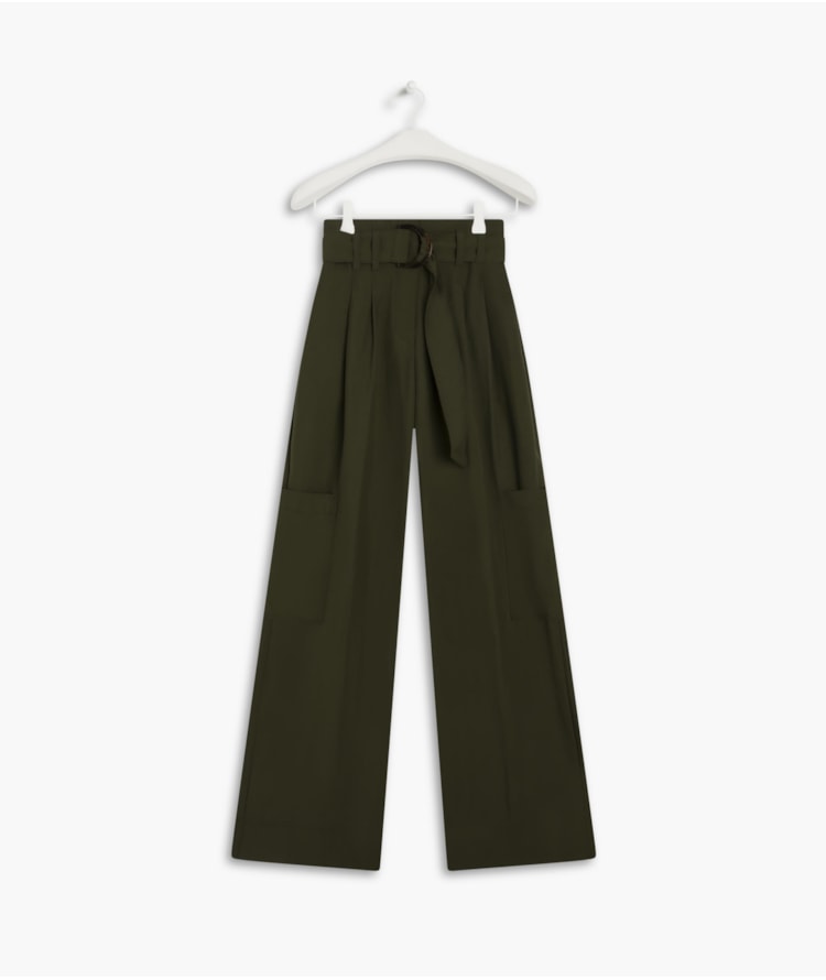 Calça Oversized Cargo Wa Verde Militar