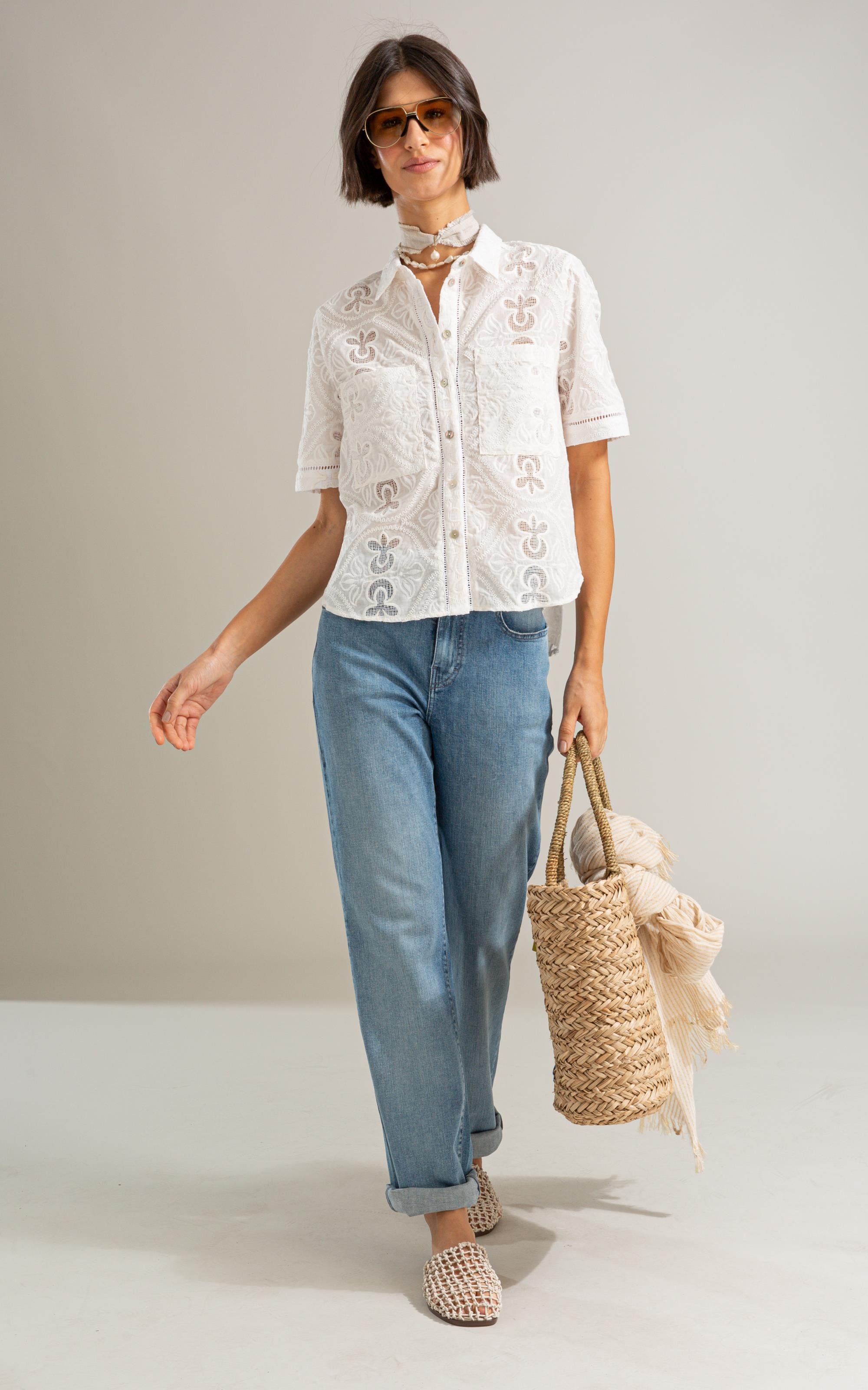 Calca Patt d Eph 5 Pockets Blue Stretch Lav. Claro C/ Pincelado 2169-Lav. Claro