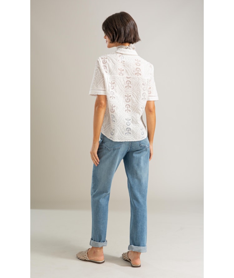 Calca Patt d Eph 5 Pockets Blue Stretch Lav. Claro C/ Pincelado 2169-Lav. Claro