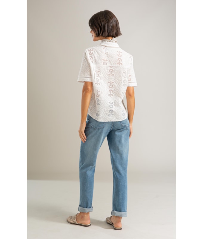 Calca Patt d Eph 5 Pockets Blue Stretch Lav. Claro C/ Pincelado 2169-Lav. Claro