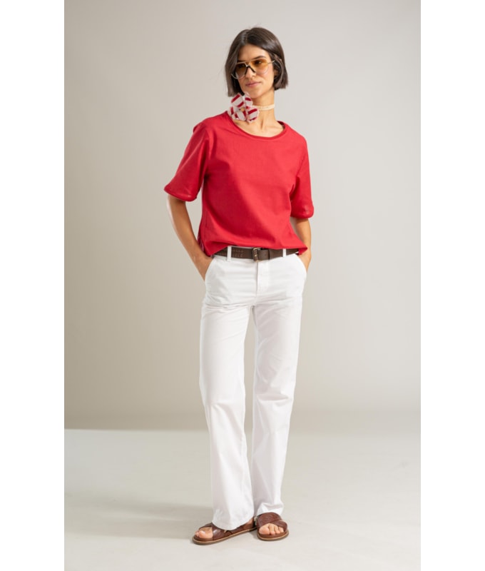 Calca Patt d Eph Bolt Bolso Lapela Branco