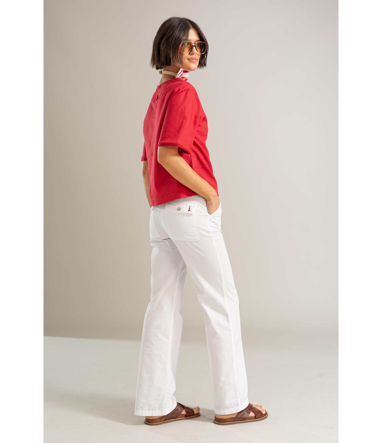 Calca Patt d Eph Bolt Bolso Lapela Branco