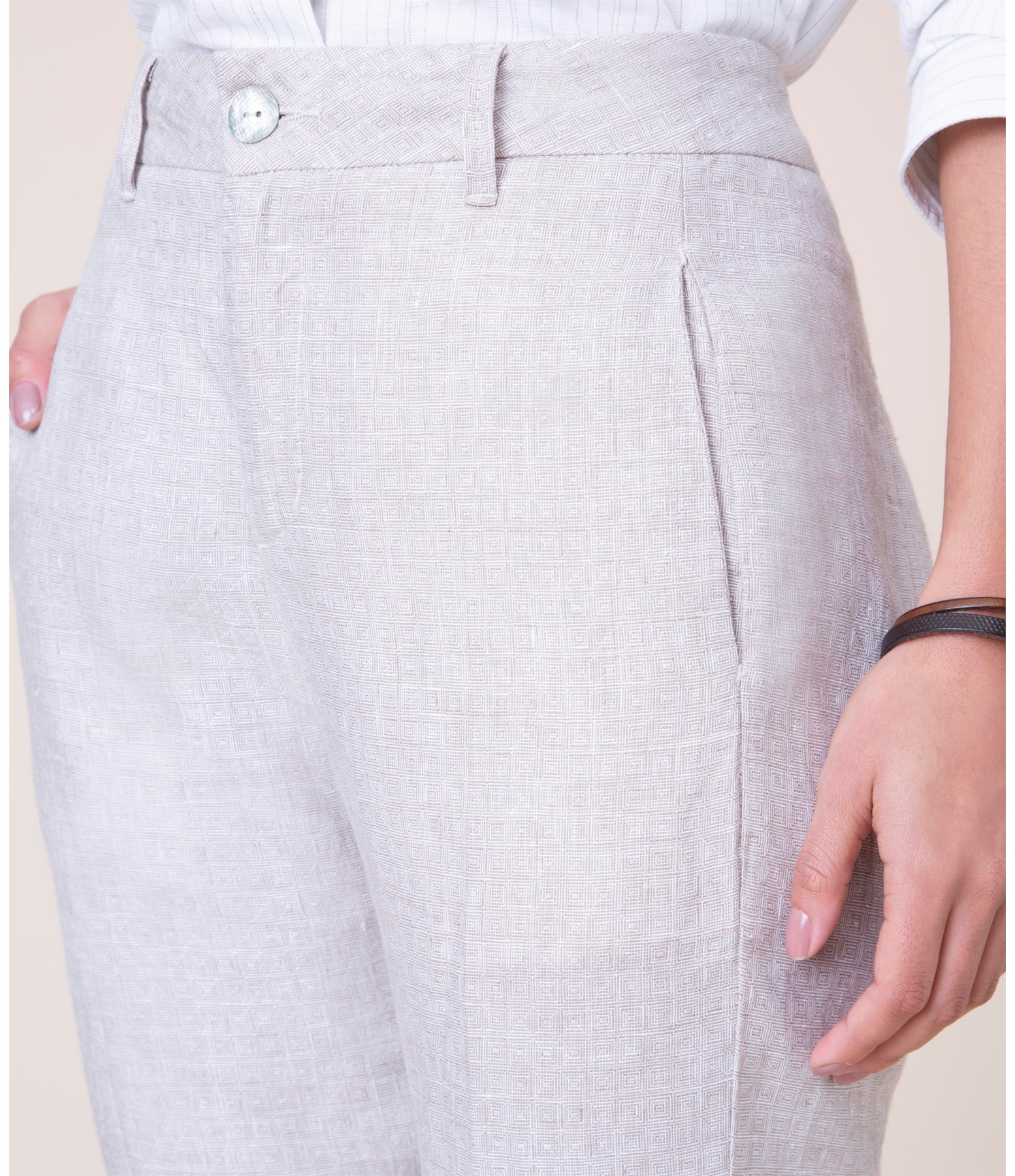 Calça Puro Linho  Analis Caqui