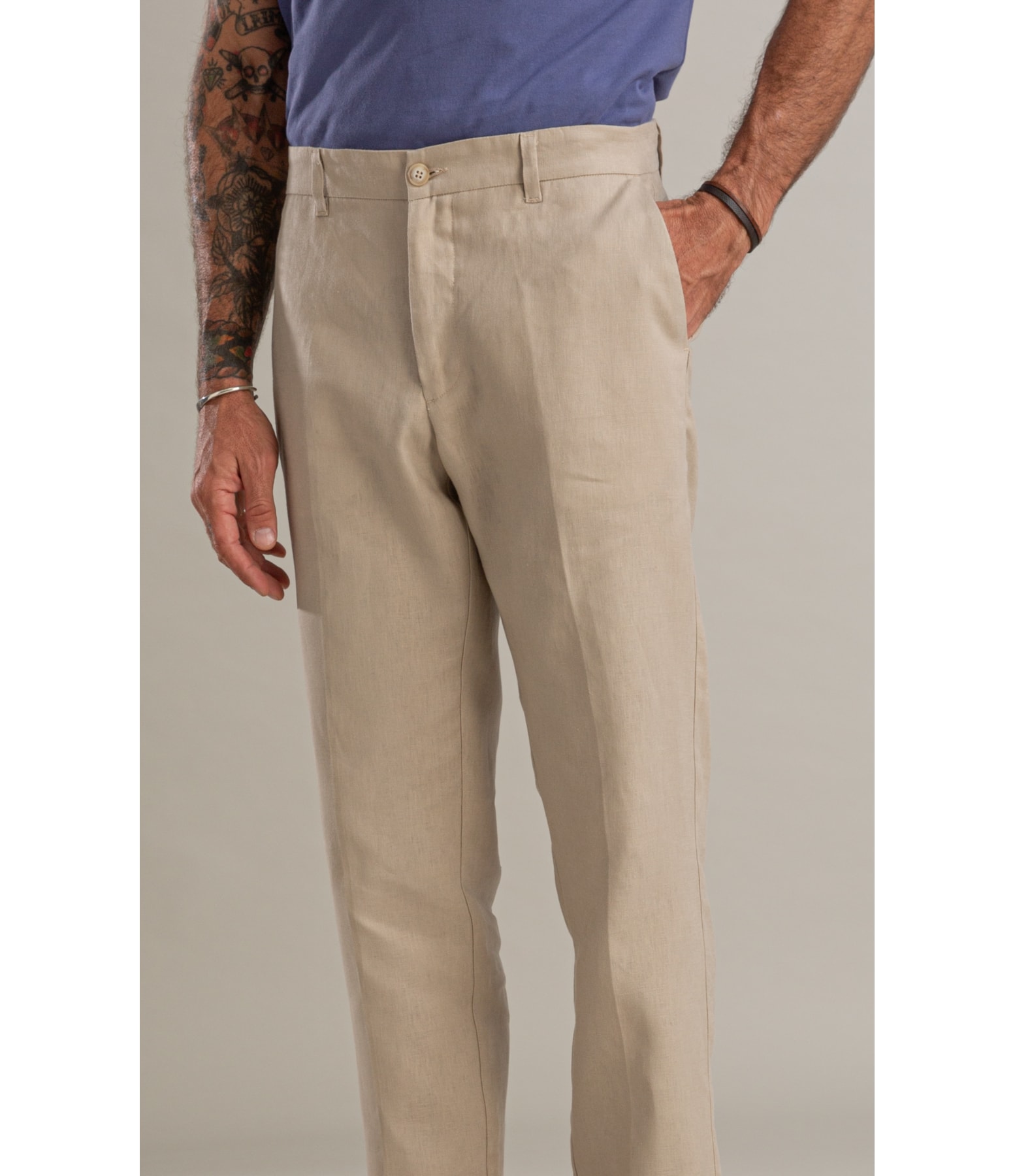 Calça  Puro Linho Chino Classic Husk