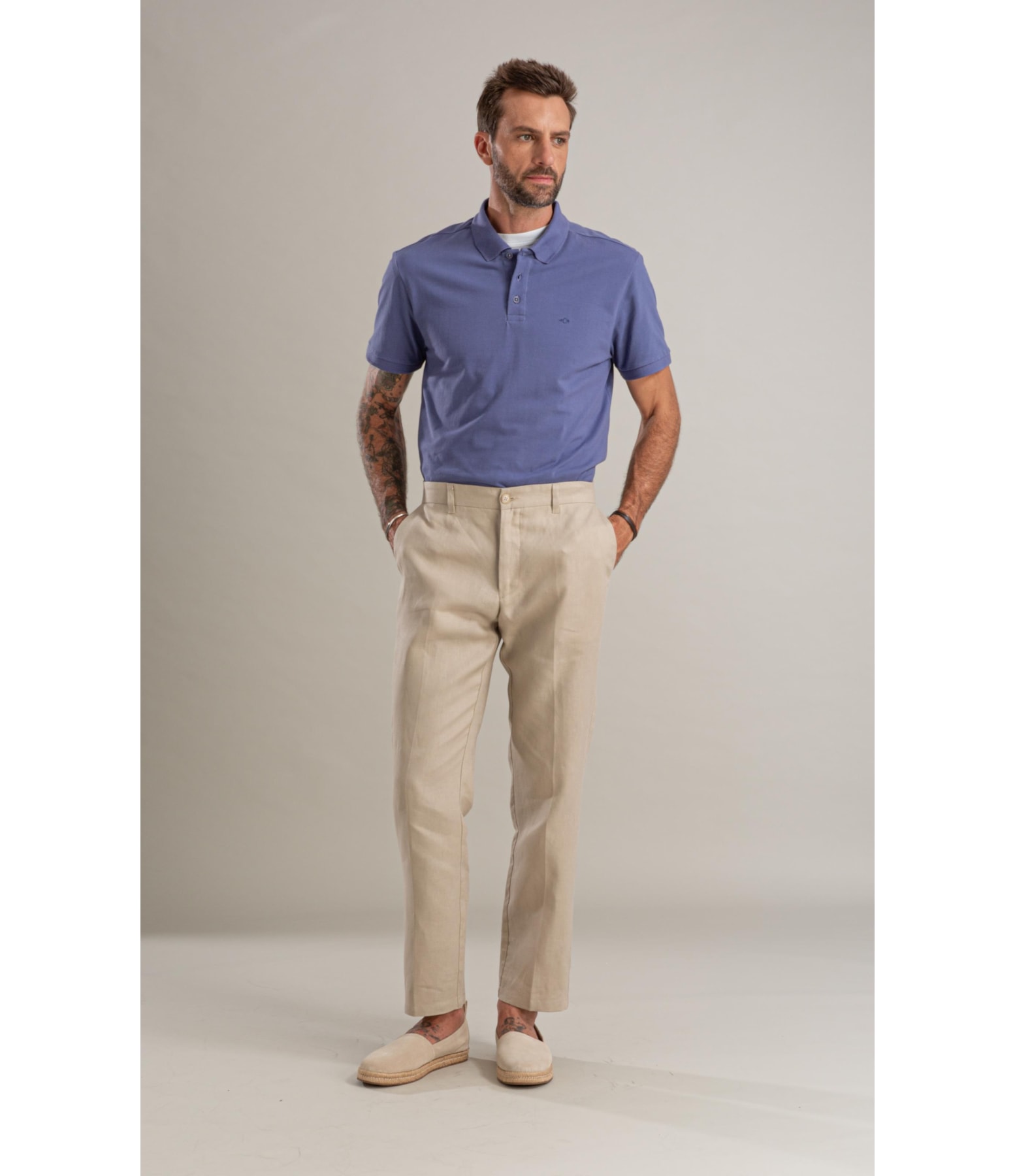 Calça  Puro Linho Chino Classic Husk