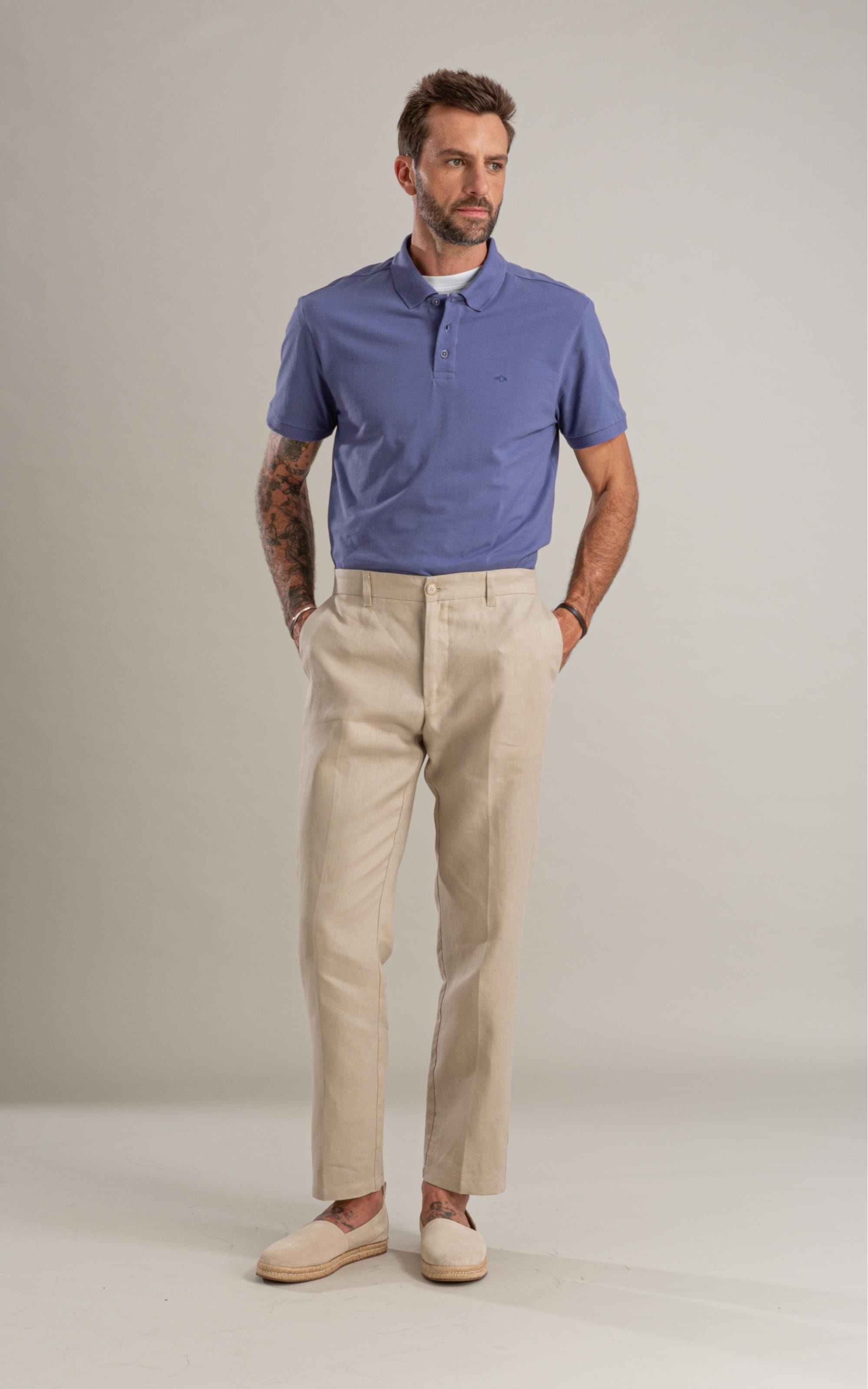 Calça  Puro Linho Chino Classic Husk