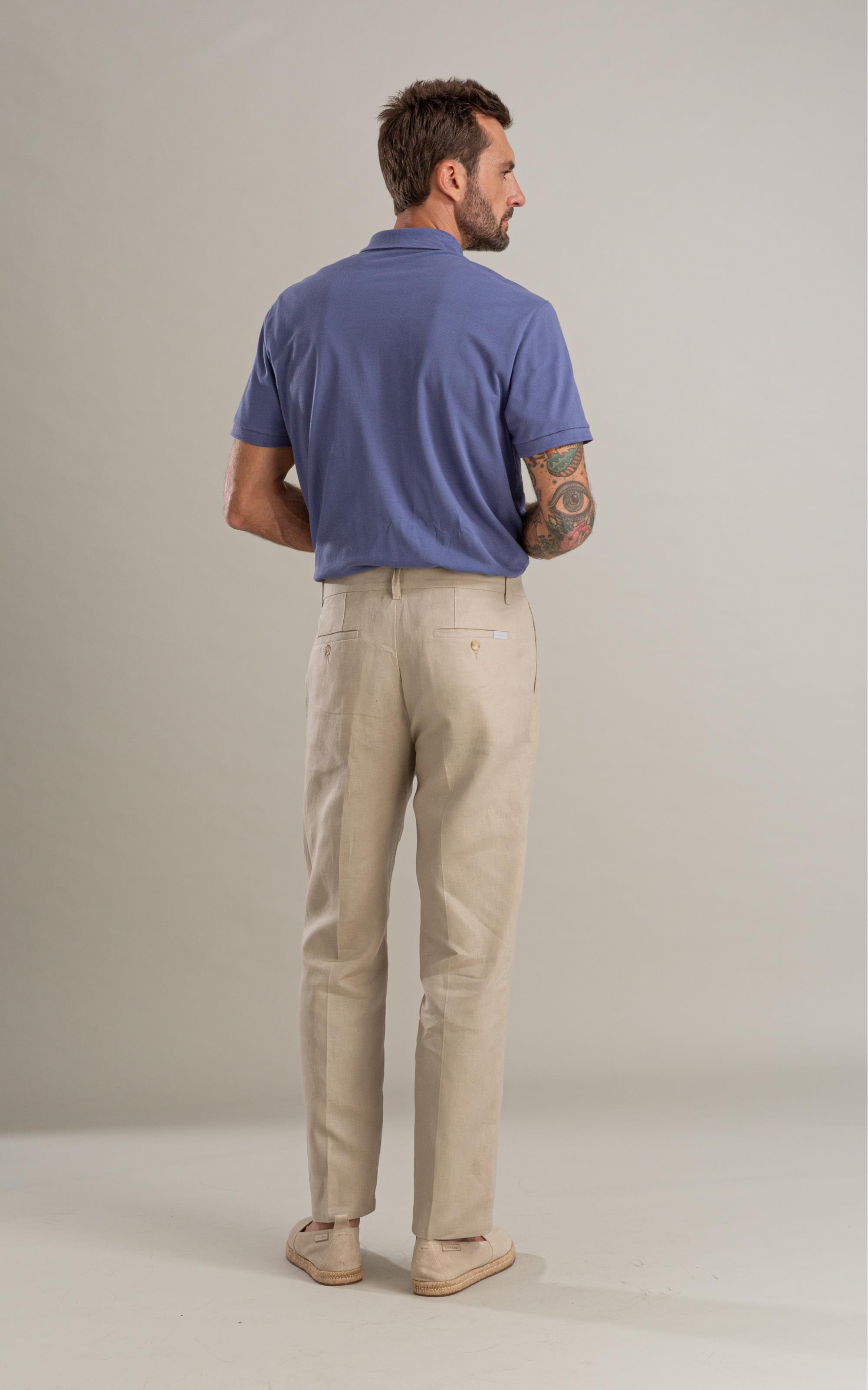 Calça  Puro Linho Chino Classic Husk
