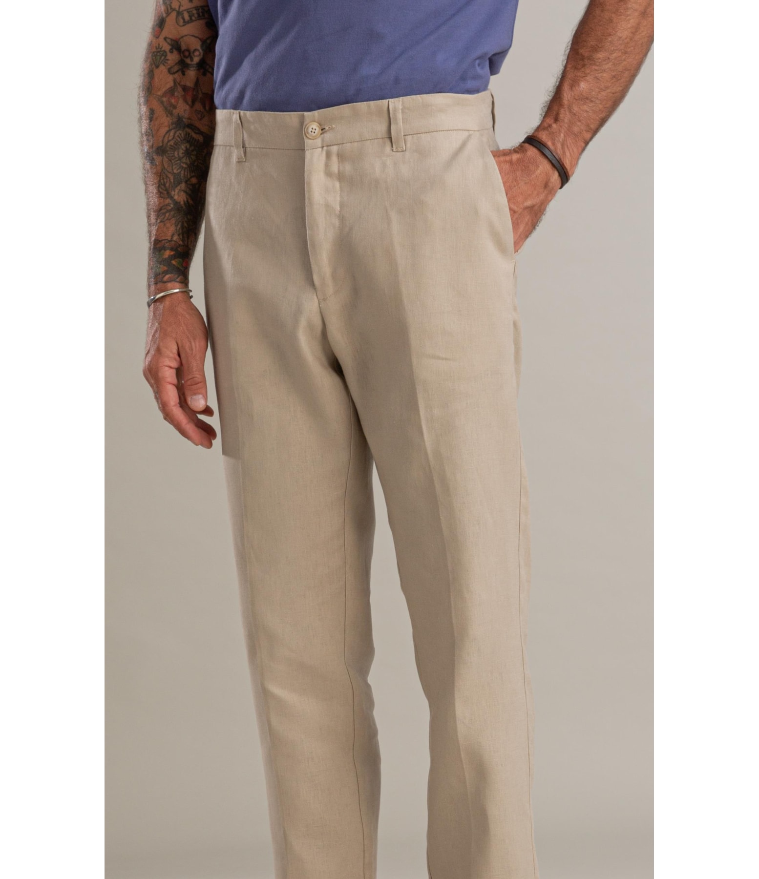 Calça  Puro Linho Chino Classic Husk
