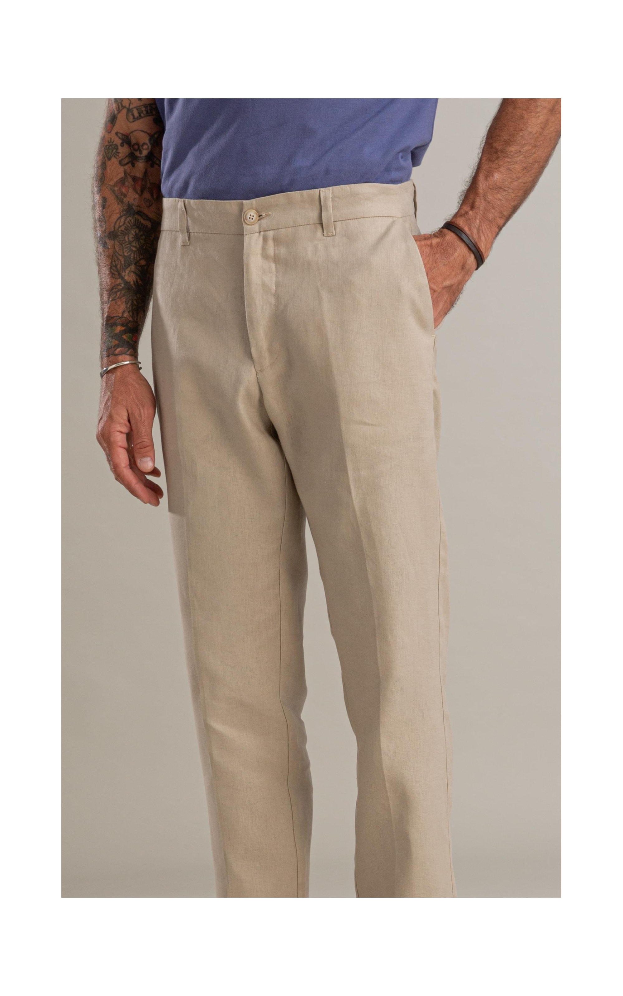 Calça  Puro Linho Chino Classic Husk