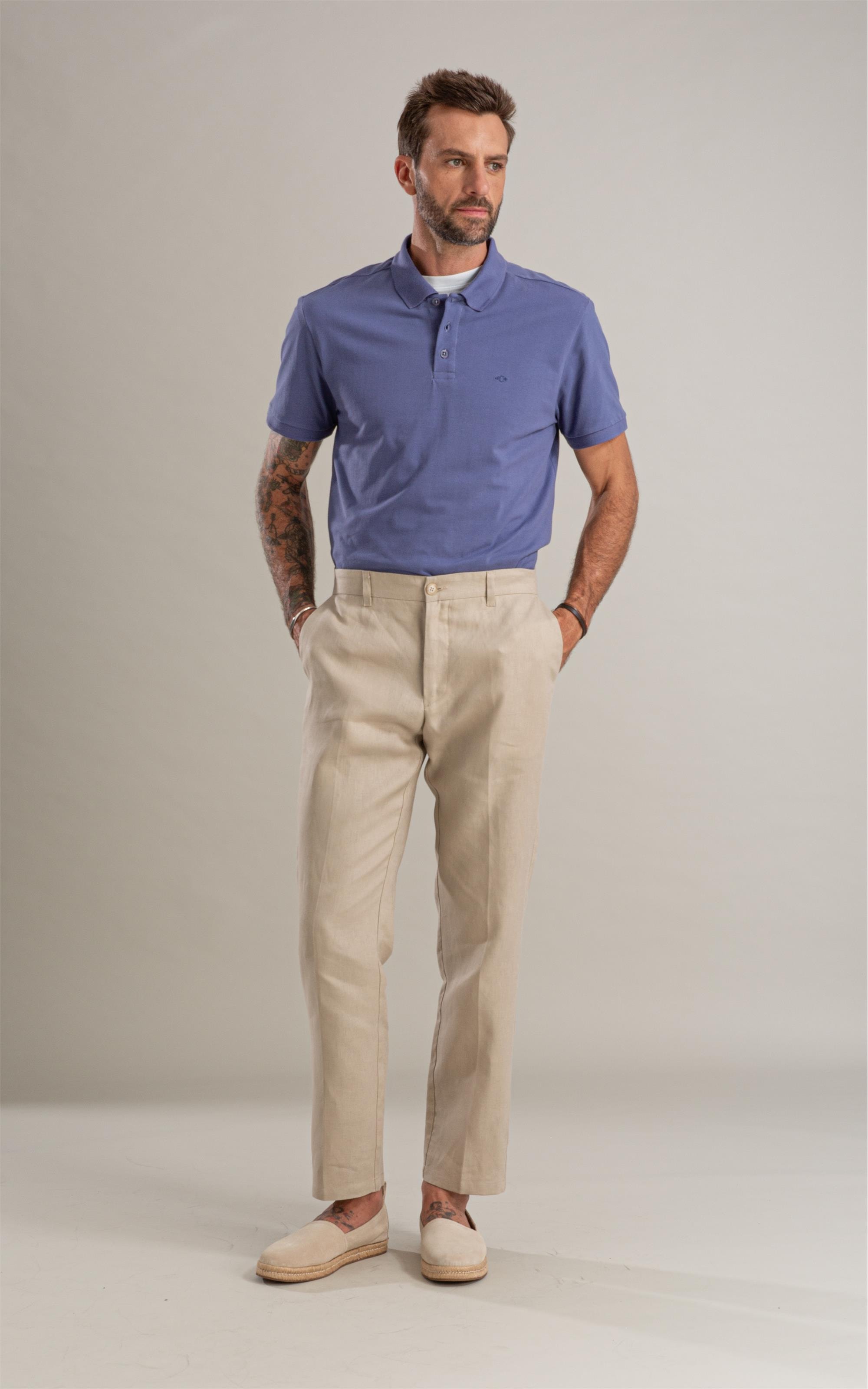 Calça  Puro Linho Chino Classic Husk