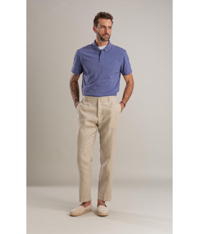 Calça  Puro Linho Chino Classic Husk