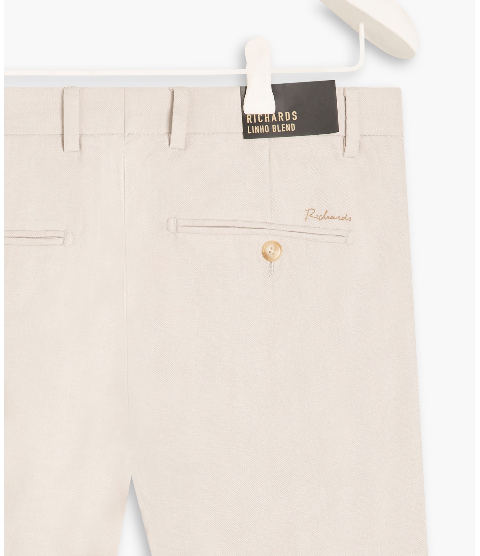 Calça Puro Linho Chino Herringbone Natural