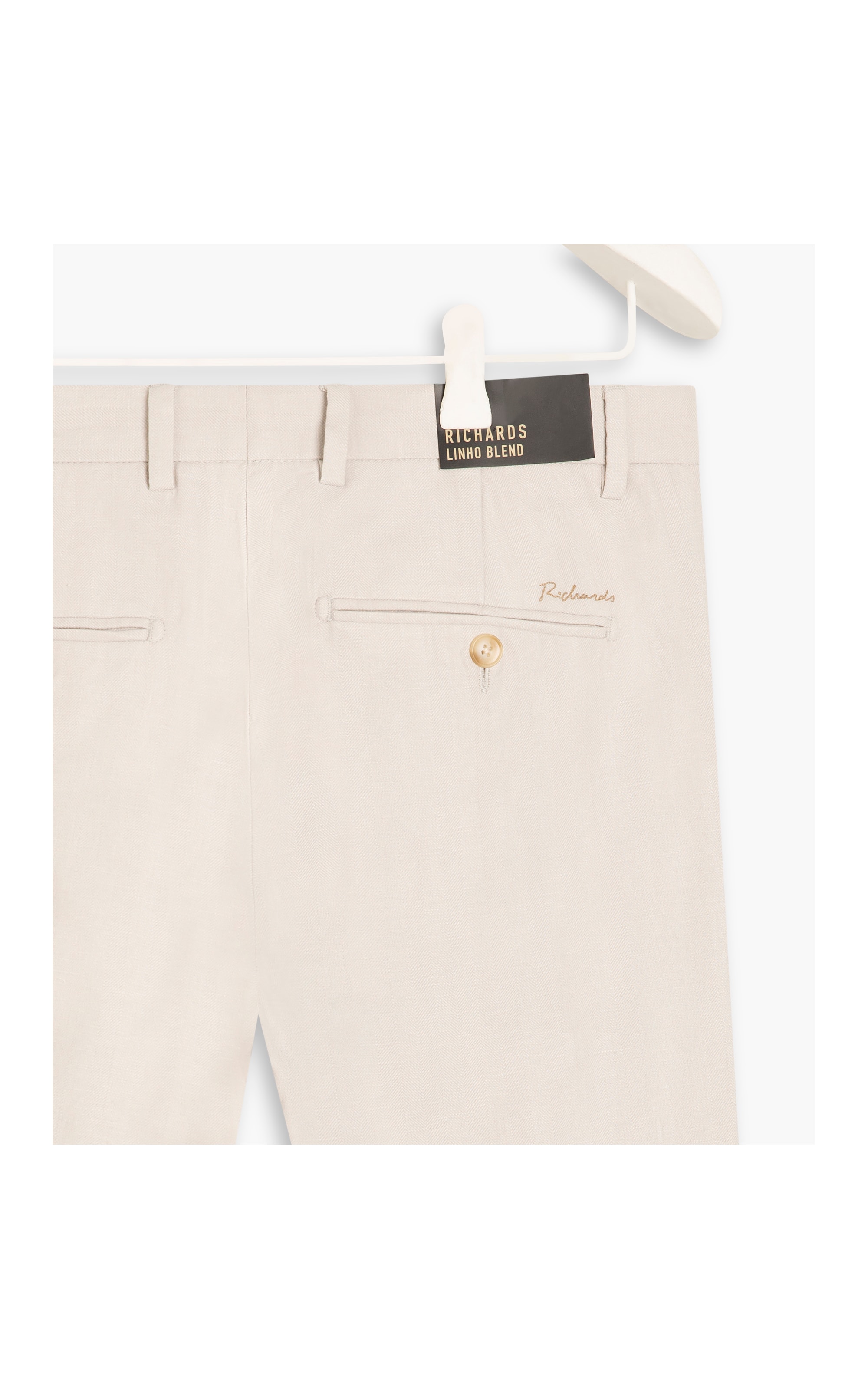 Calça Puro Linho Chino Herringbone Natural