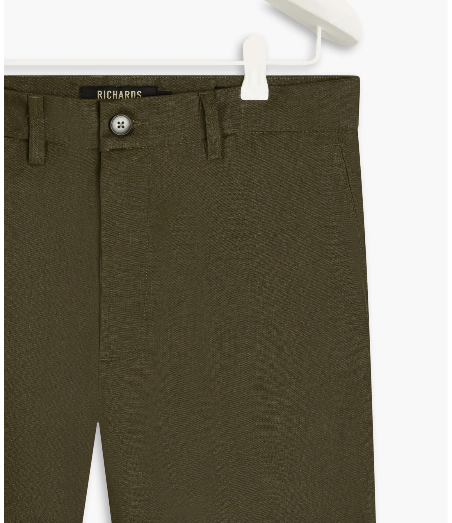 Calça  Puro Linho  Chino Li Verde Militar