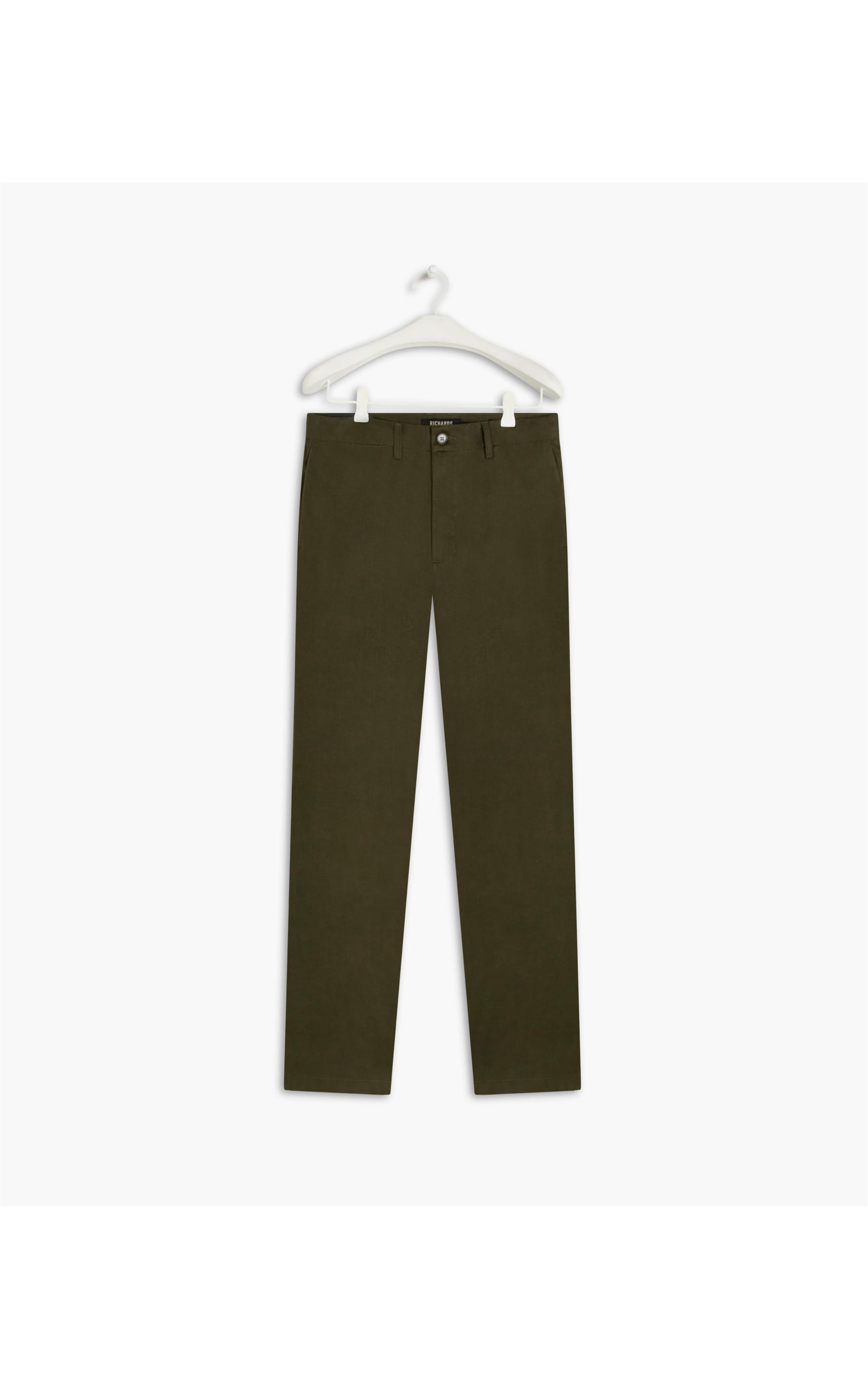 Calça  Puro Linho  Chino Li Verde Militar