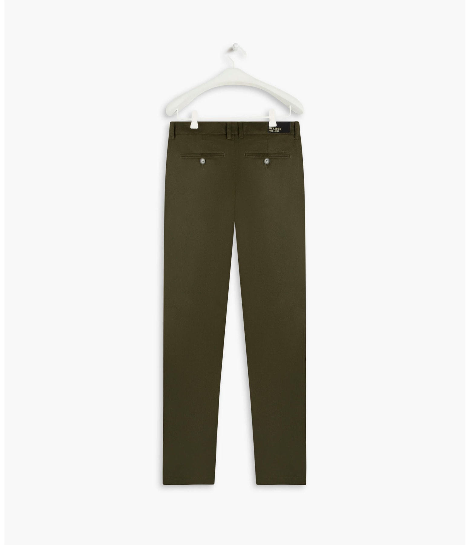 Calça  Puro Linho  Chino Li Verde Militar