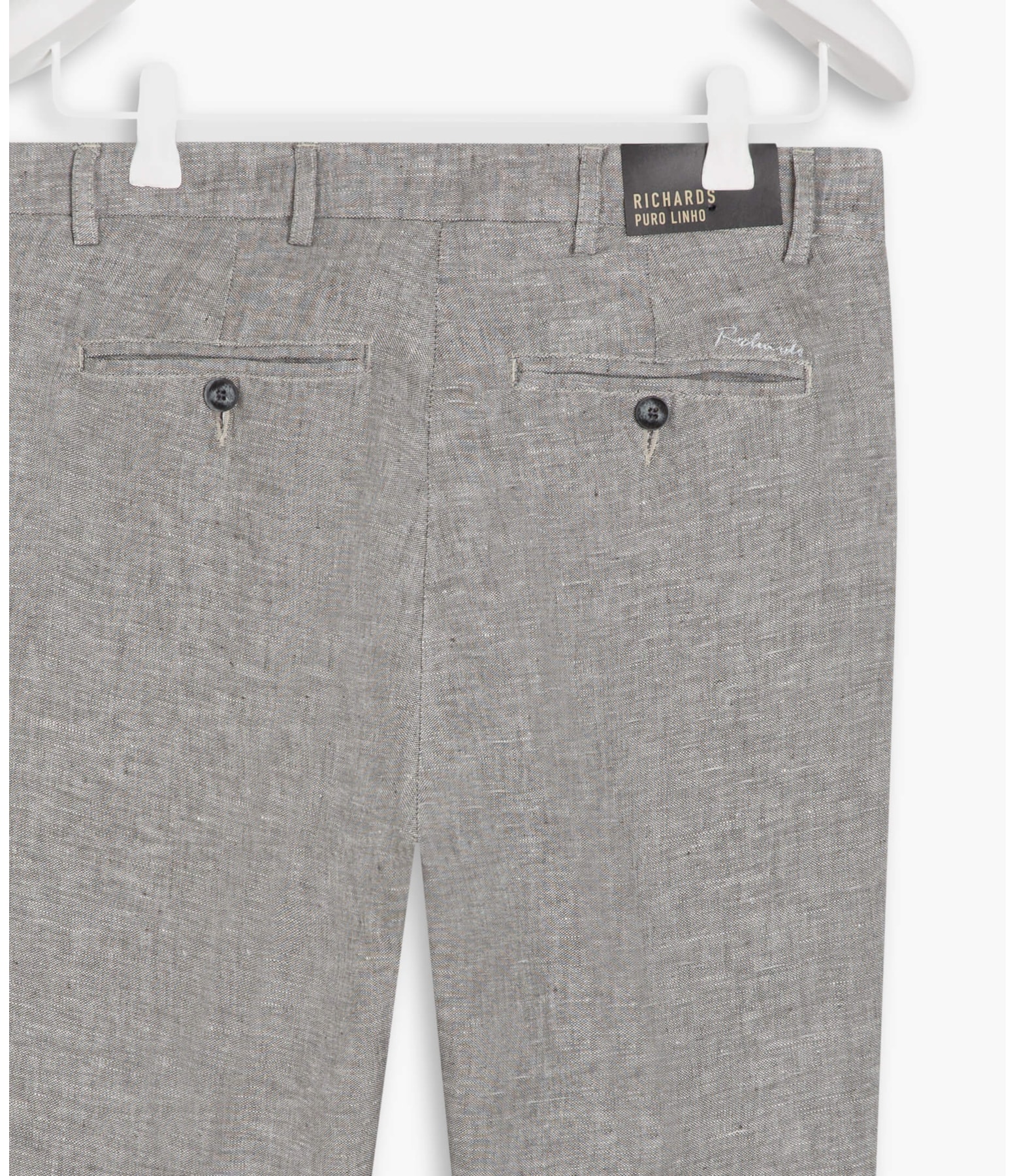 Calça  Puro Linho Chino Lift Ft Cinza Mescla