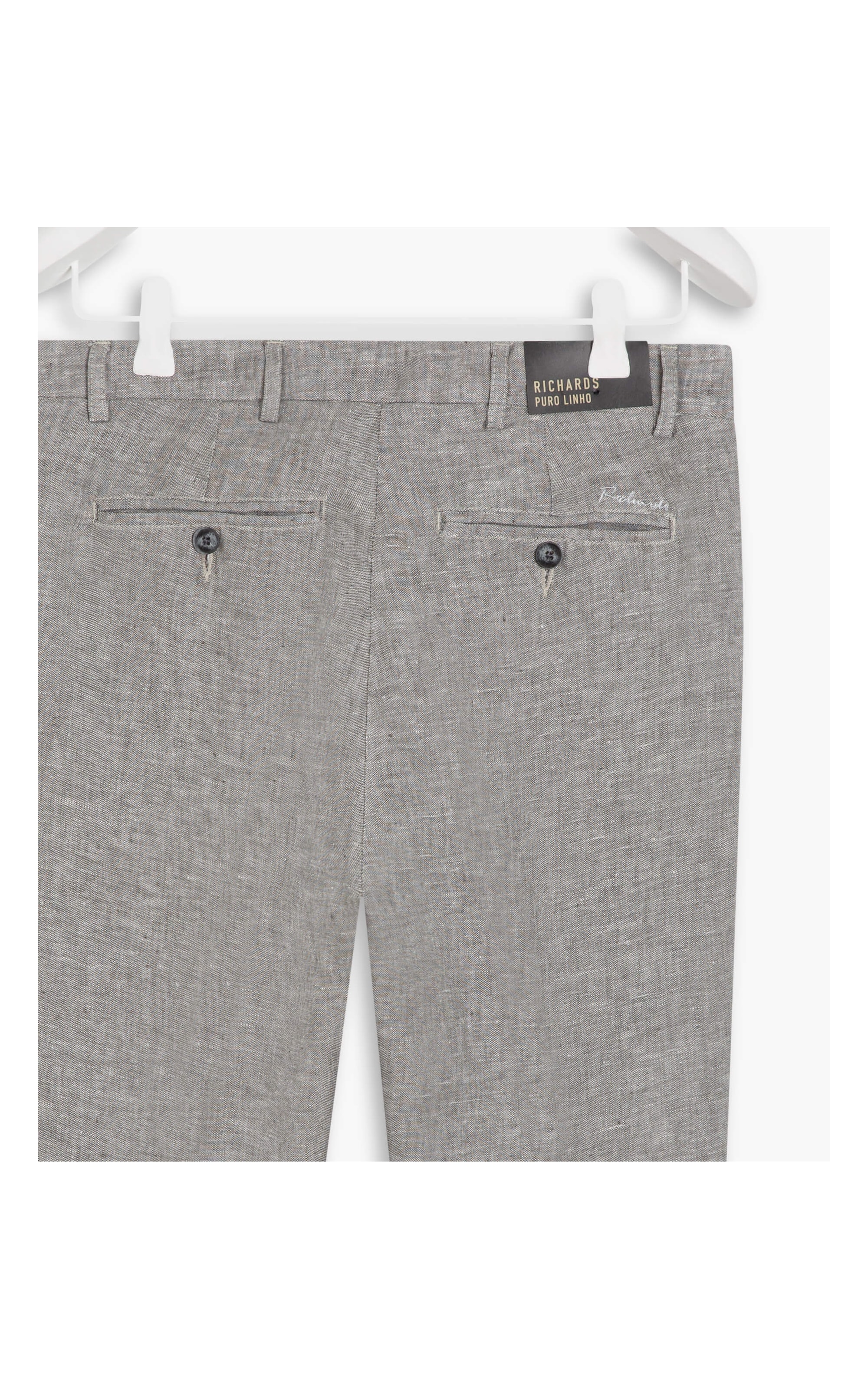 Calça  Puro Linho Chino Lift Ft Cinza Mescla