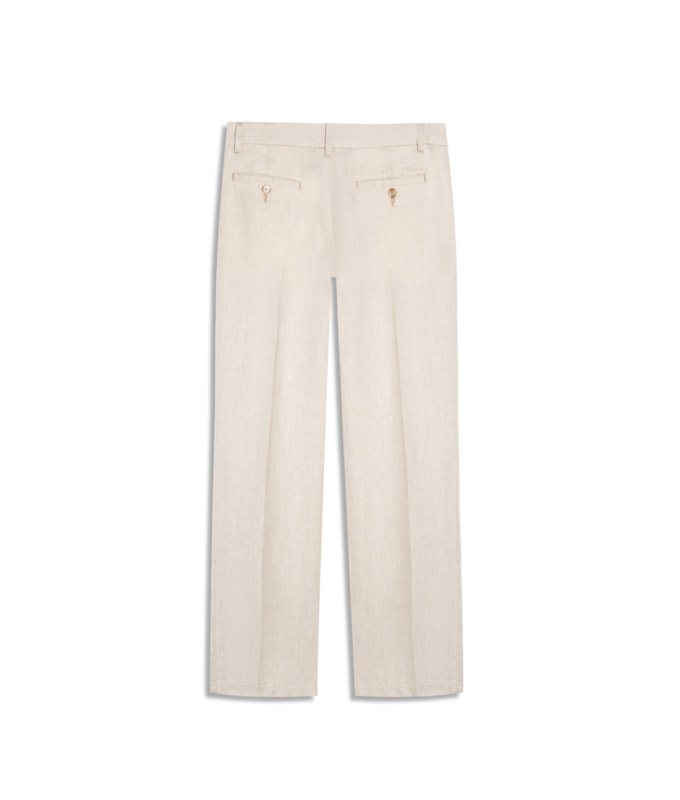 Calça  Puro Linho Chino Lift Uni Areia