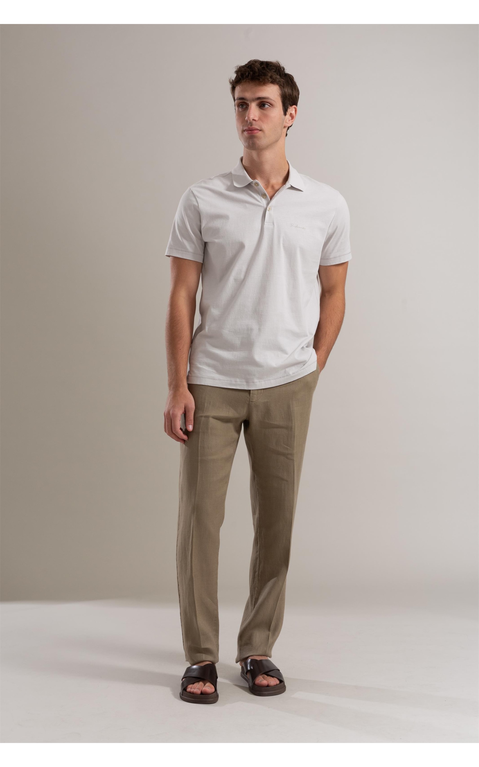 Calça  Puro Linho Chino Lift Uni Havana