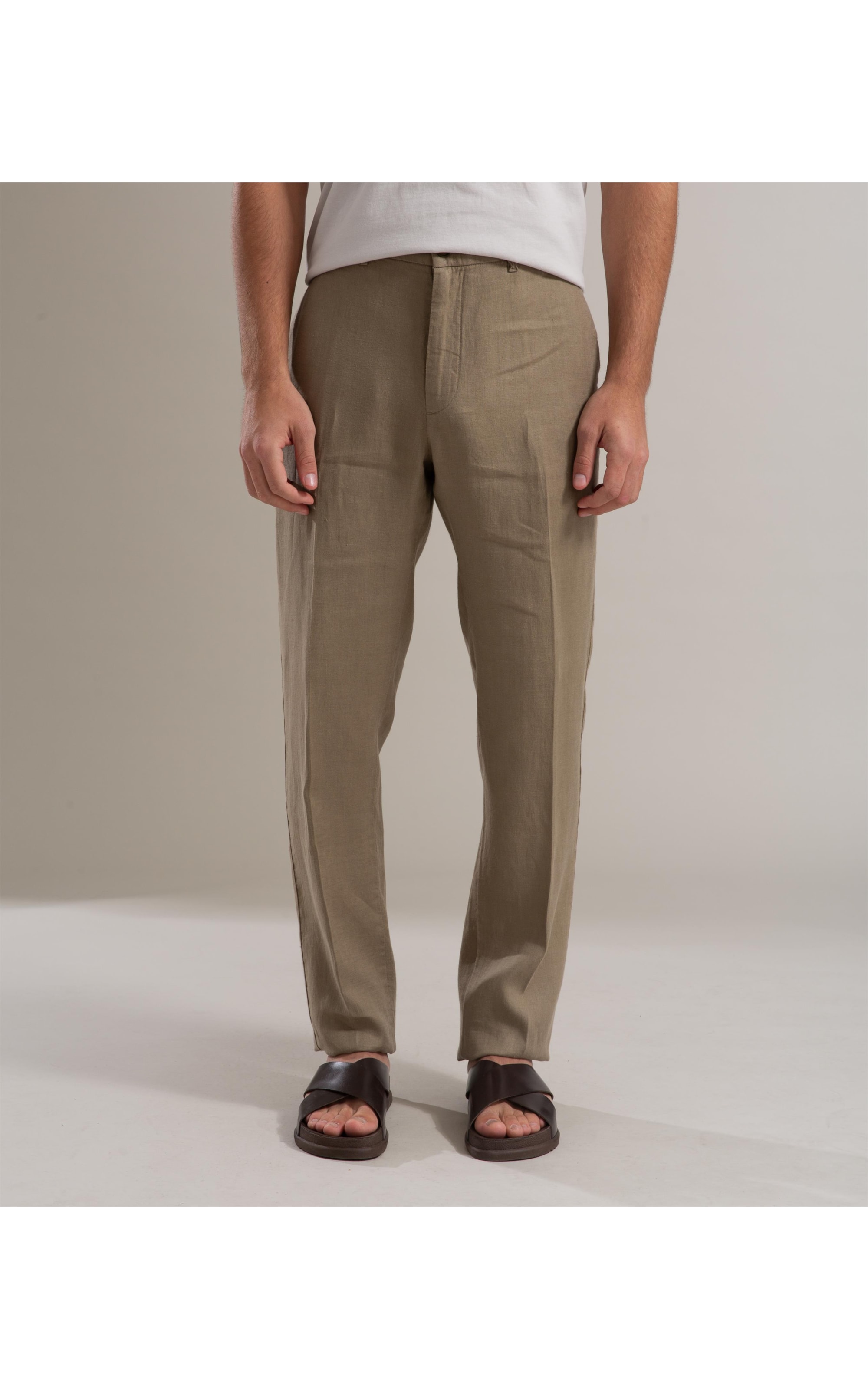 Calça  Puro Linho Chino Lift Uni Havana