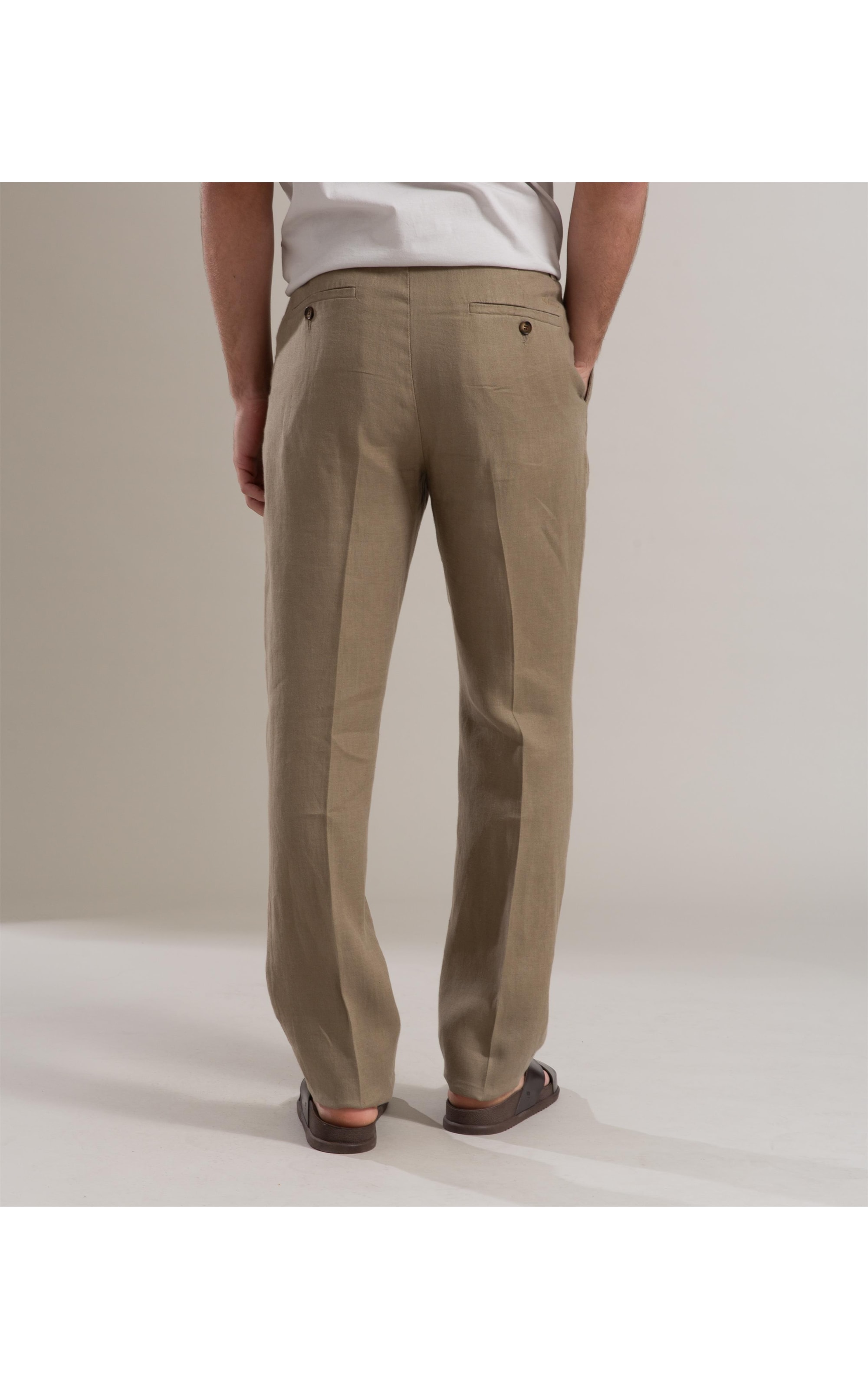 Calça  Puro Linho Chino Lift Uni Havana