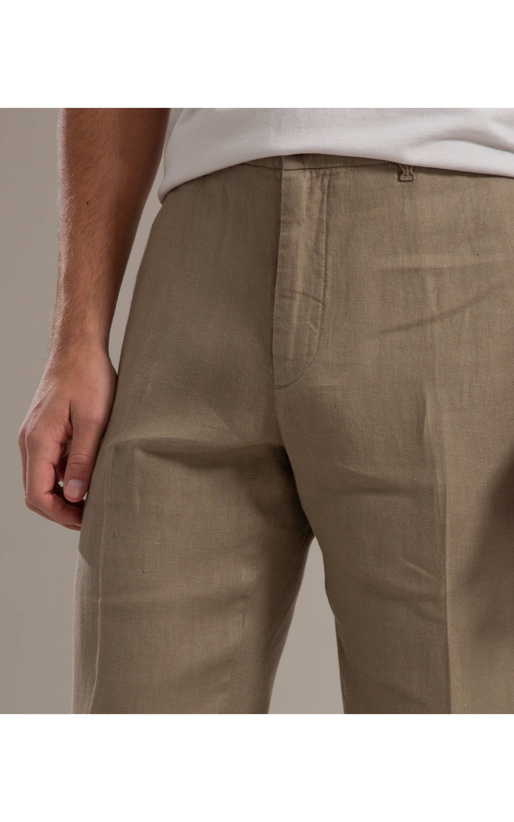 Calça  Puro Linho Chino Lift Uni Havana