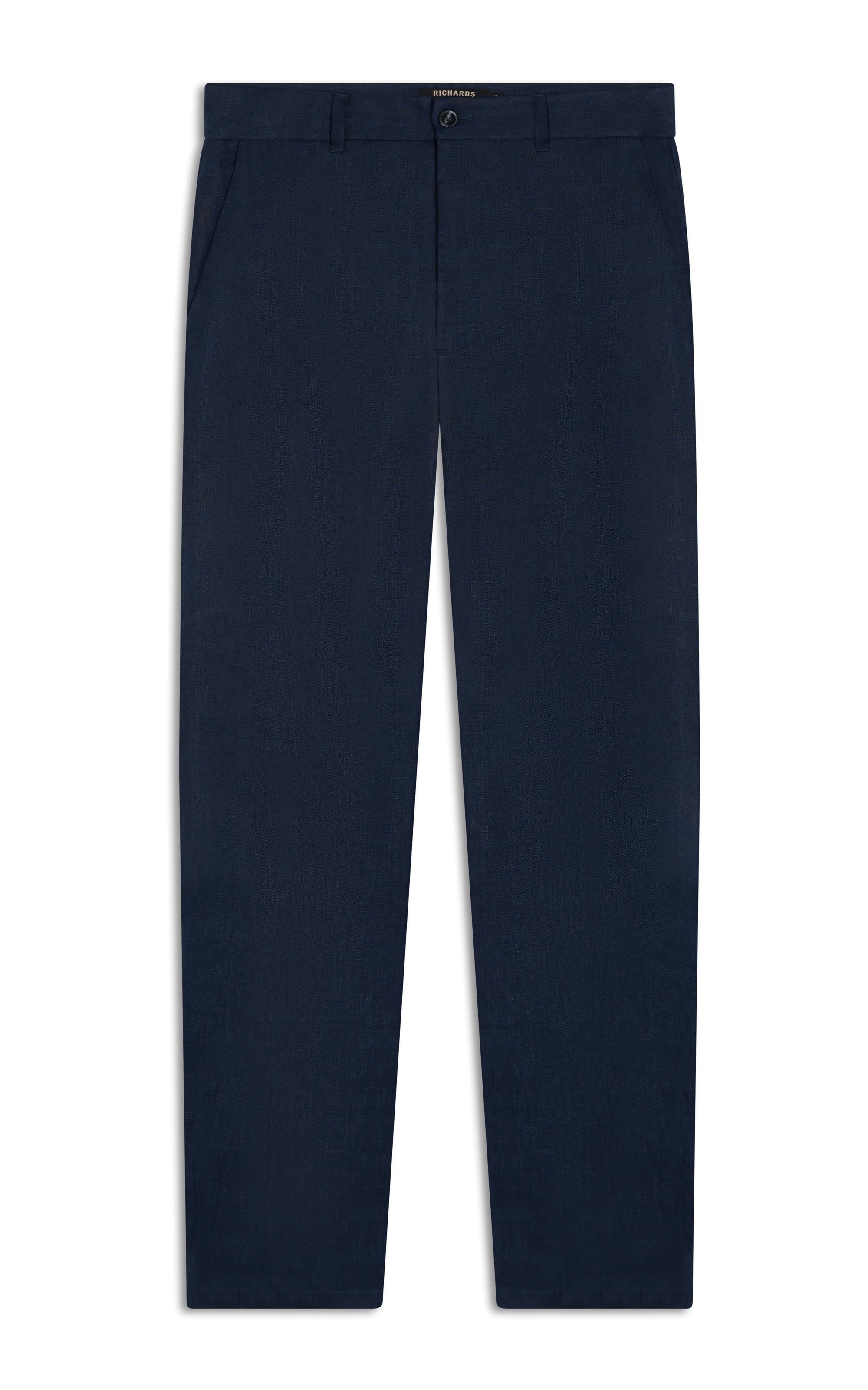 Calça  Puro Linho  Chino Lift Uni Marinho