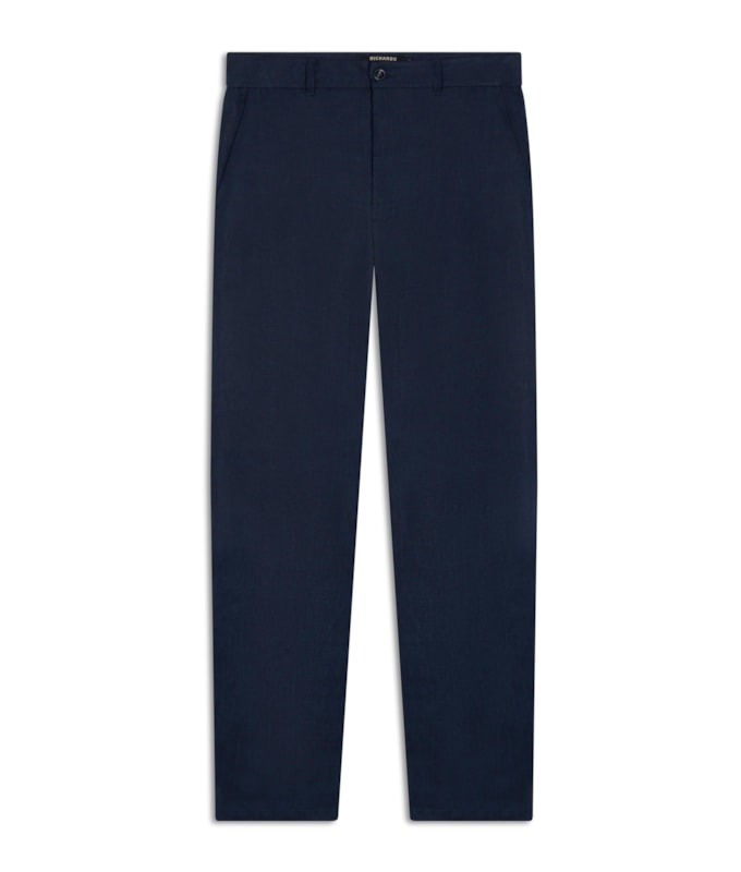 Calça  Puro Linho  Chino Lift Uni Marinho