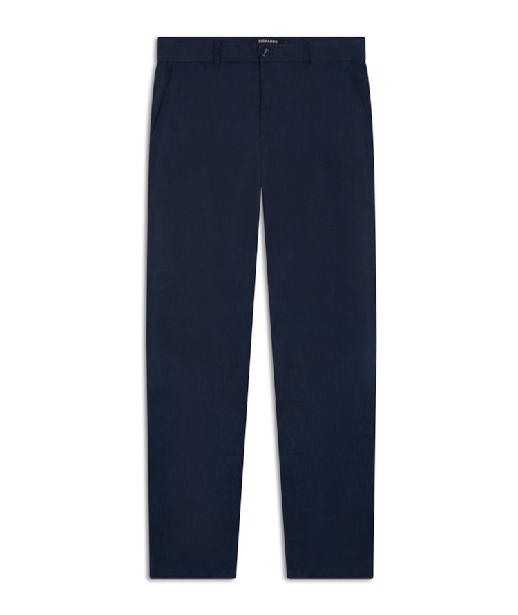 Calça  Puro Linho  Chino Lift Uni Marinho