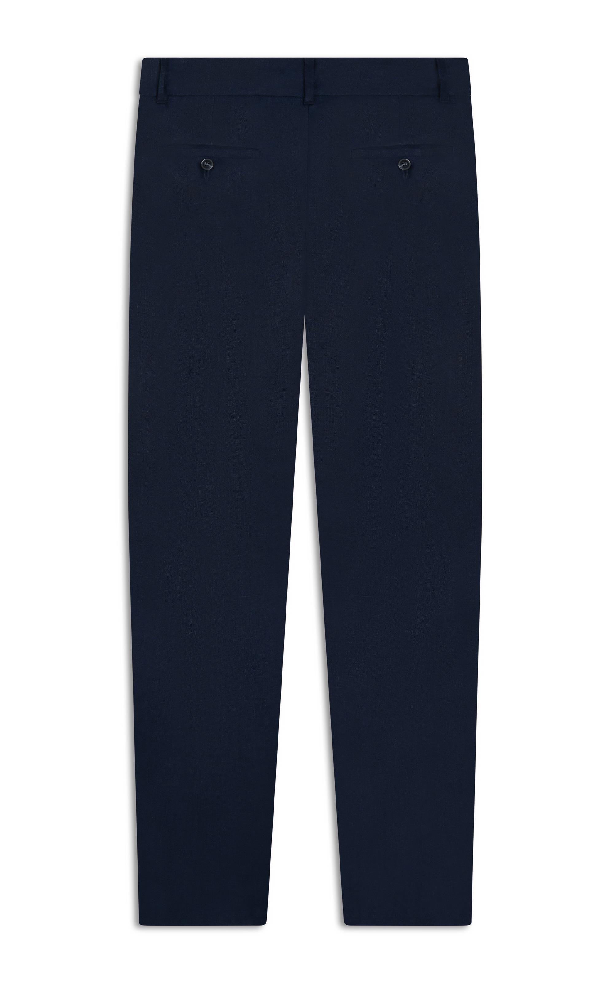 Calça  Puro Linho  Chino Lift Uni Marinho