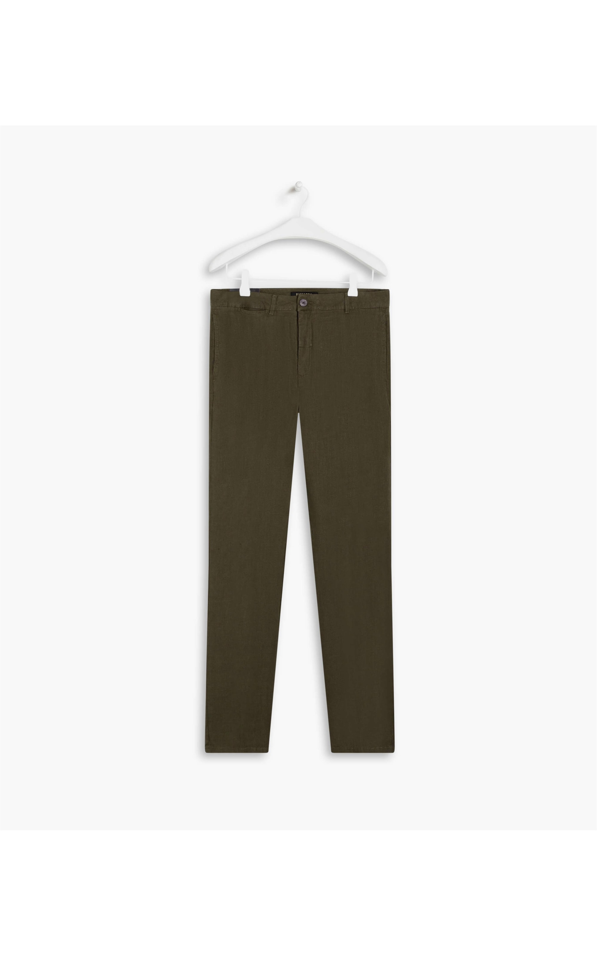 Calça Puro Linho Chino Lipat Uni Verde Militar
