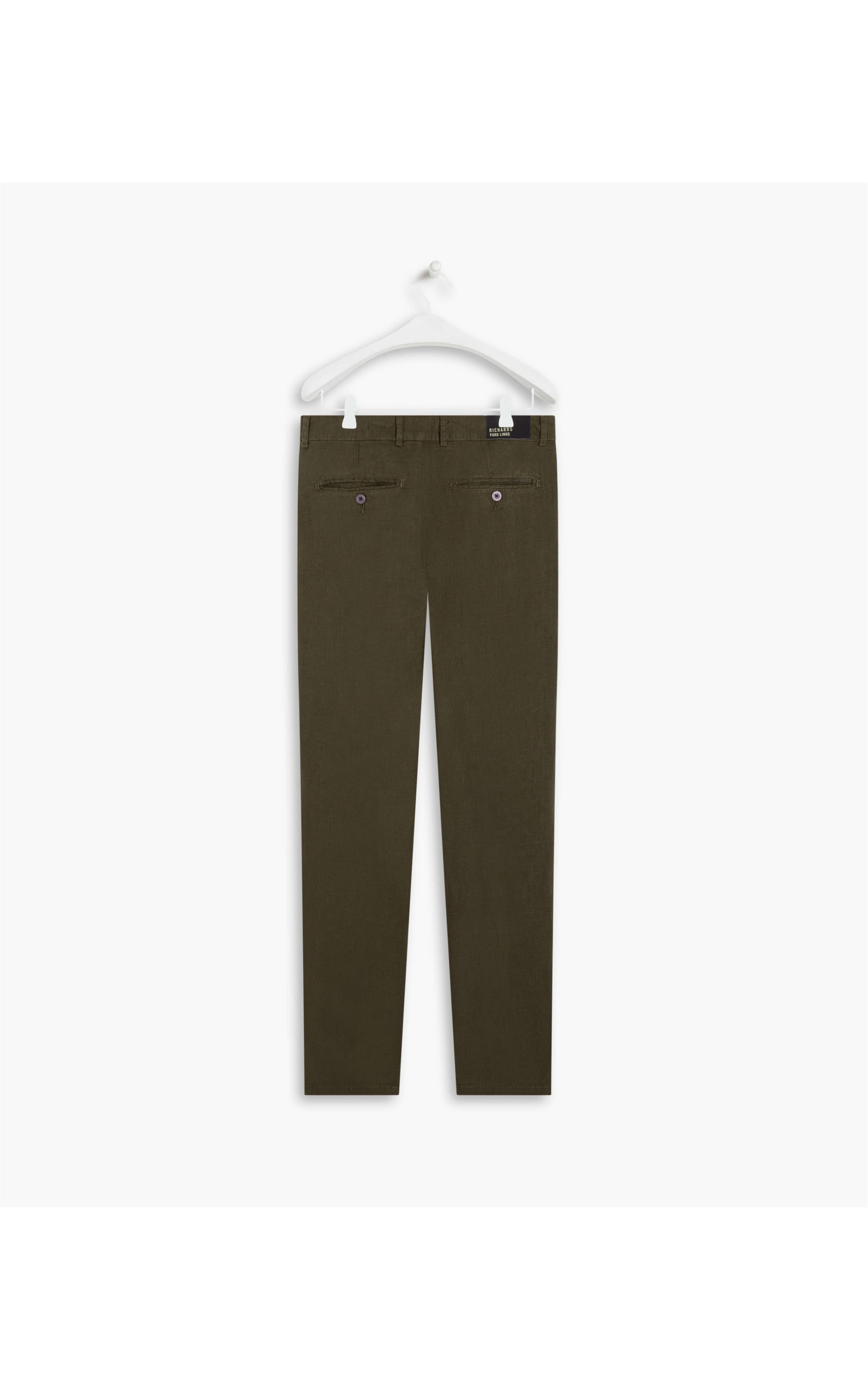 Calça Puro Linho Chino Lipat Uni Verde Militar