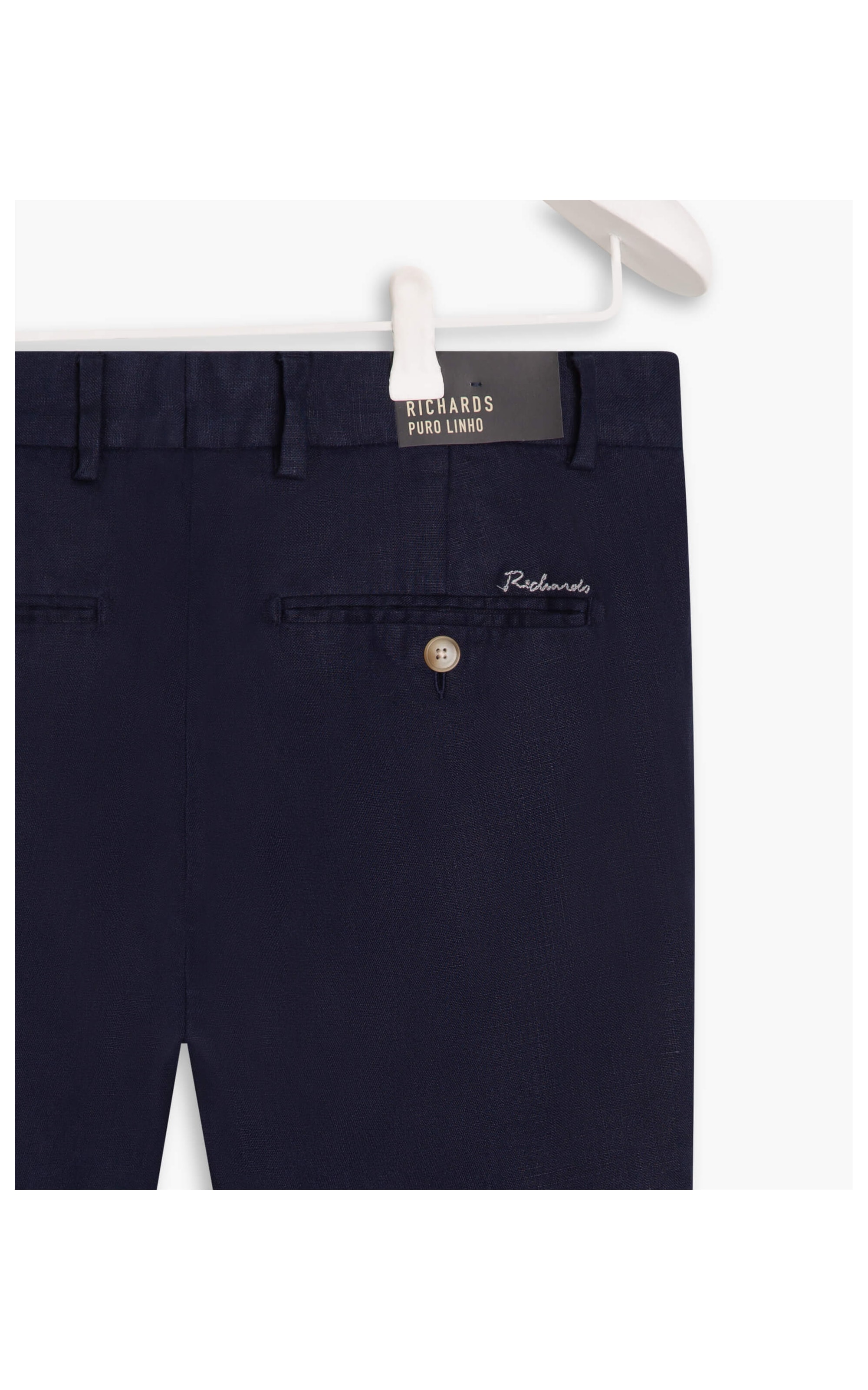 Calça  Puro Linho Chino Santorini Marinho