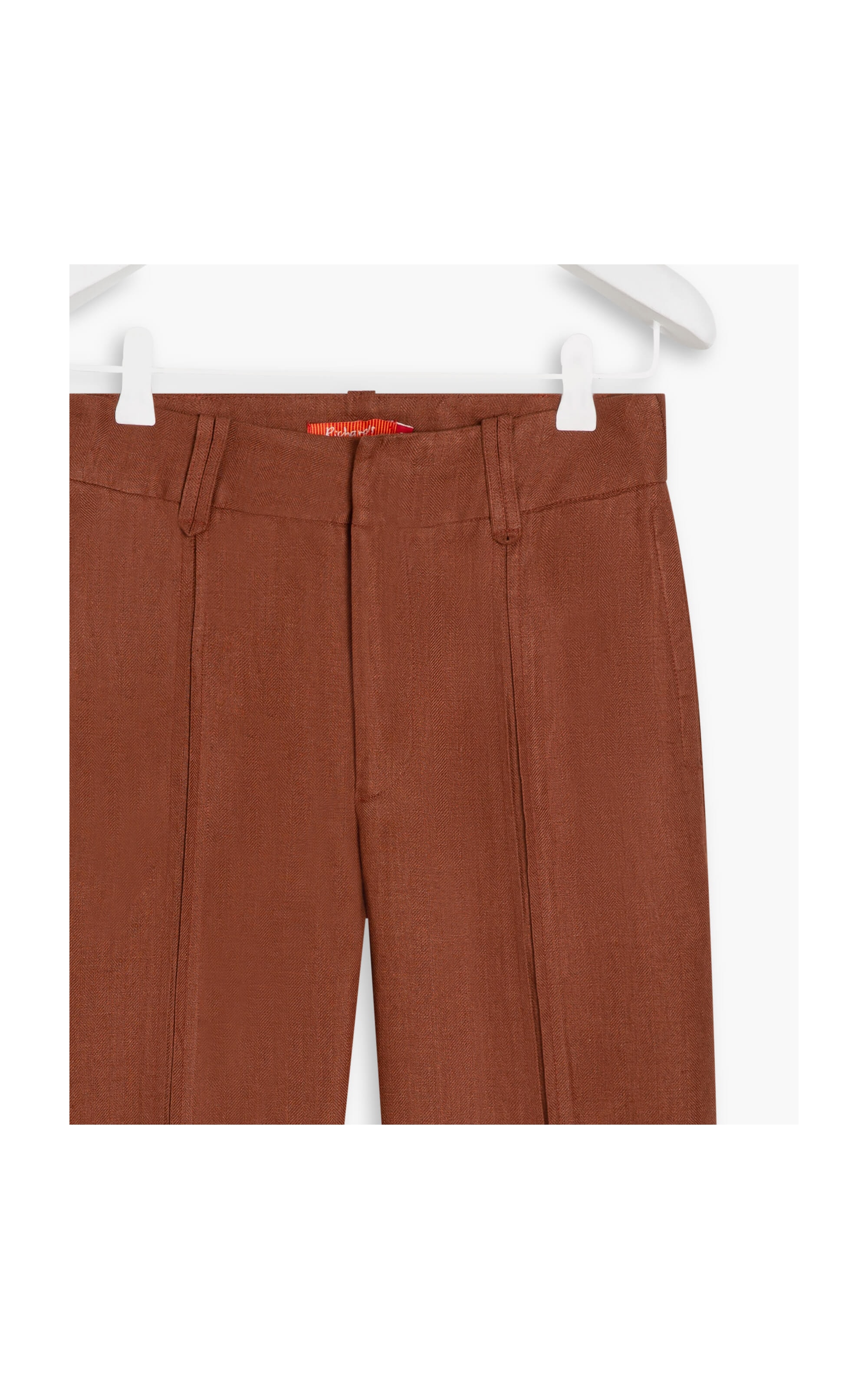 Calça  Puro Linho  Lonai Fishbone Telha