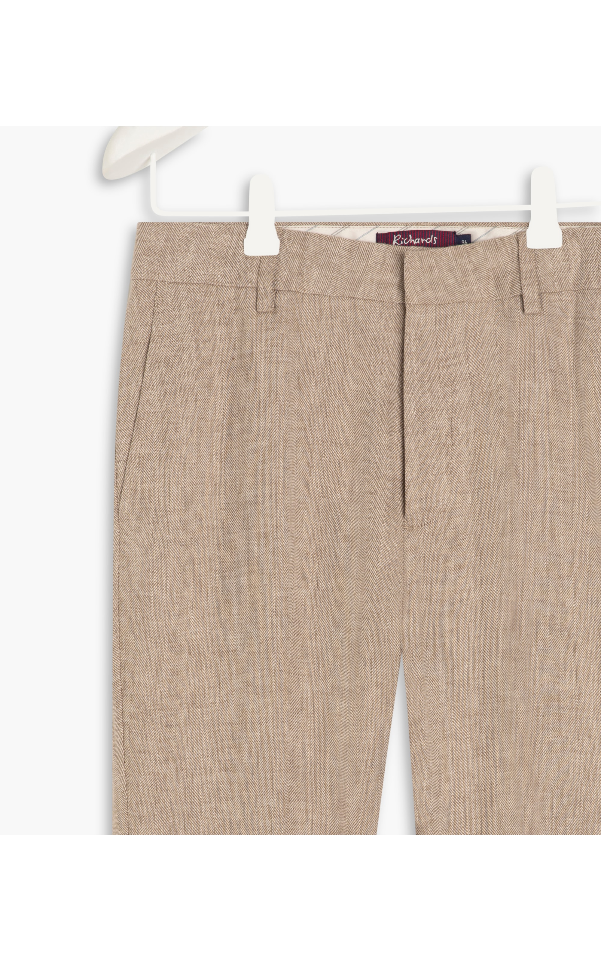 Calça  Puro Linho Marseille Fishbone Caqui