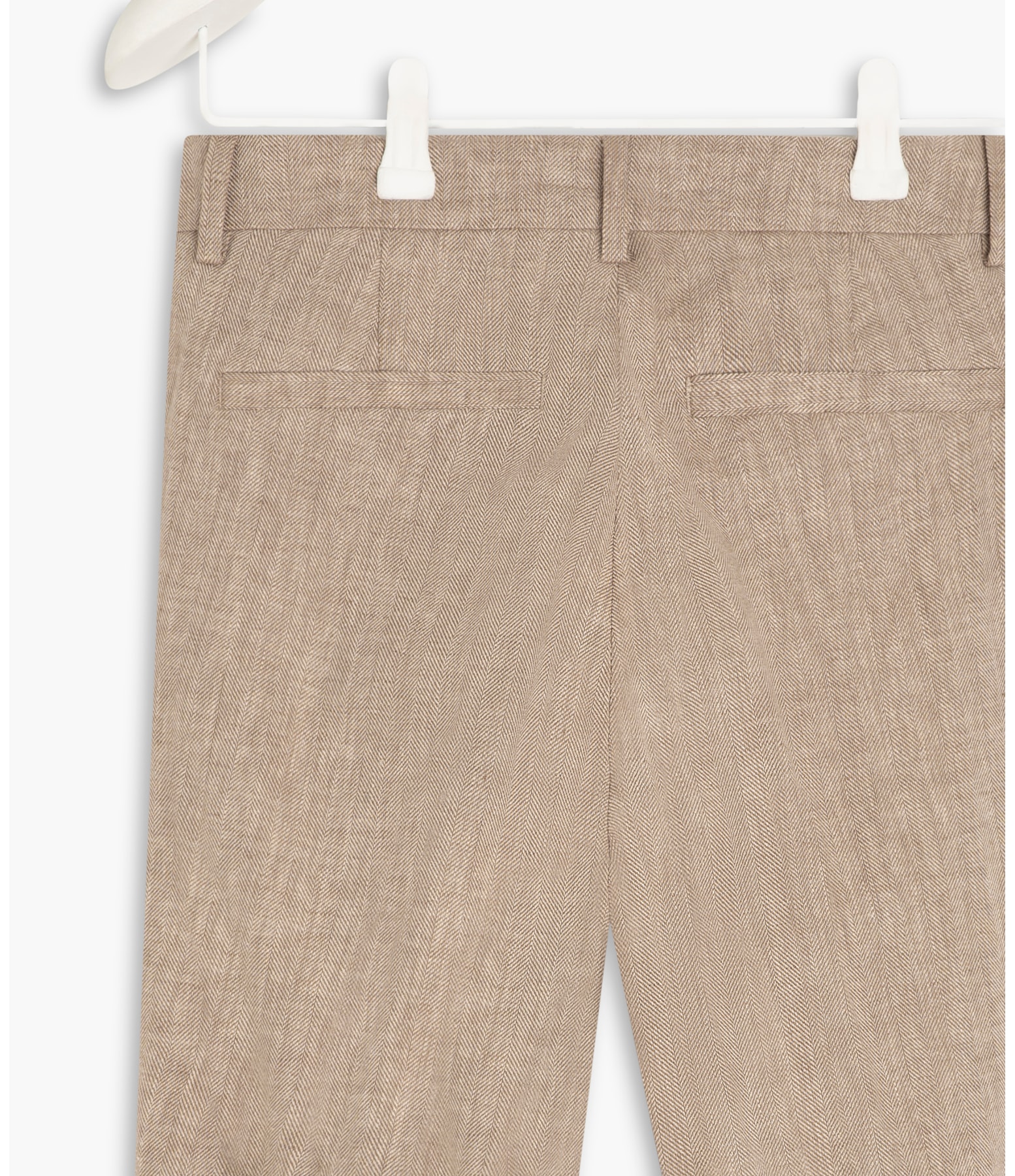 Calça  Puro Linho Marseille Fishbone Caqui