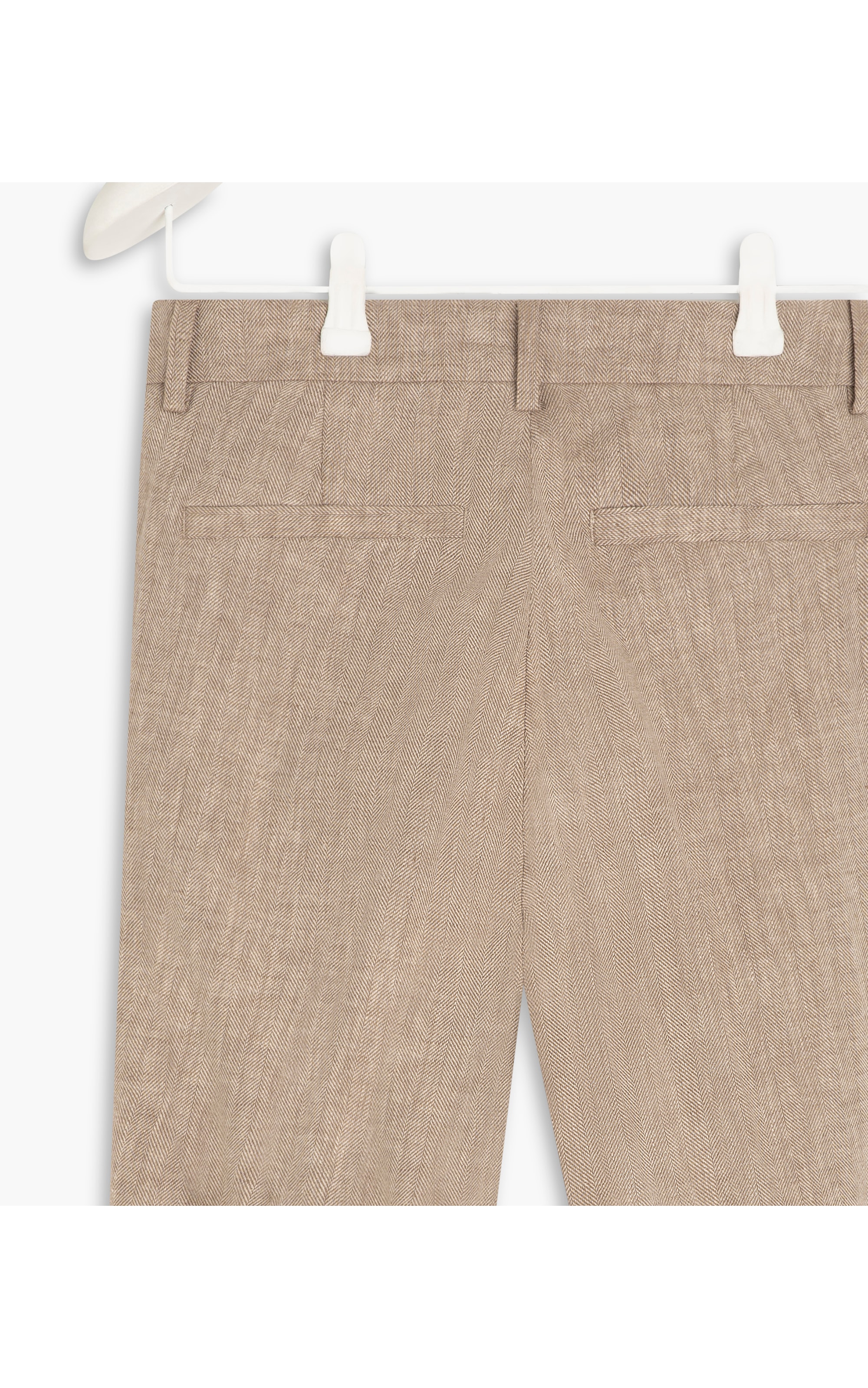 Calça  Puro Linho Marseille Fishbone Caqui
