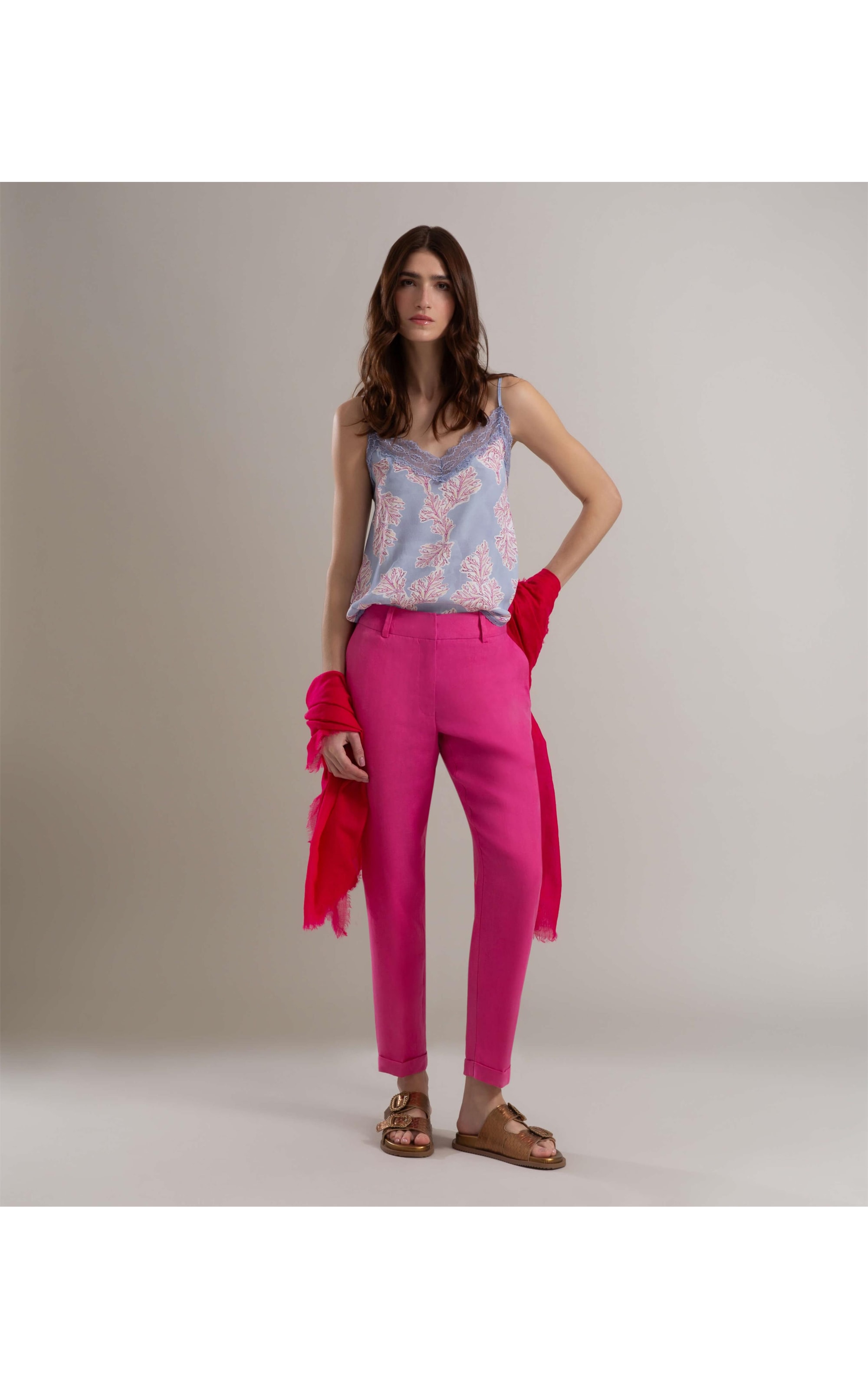Calça  Puro Linho  Maseille  Pink