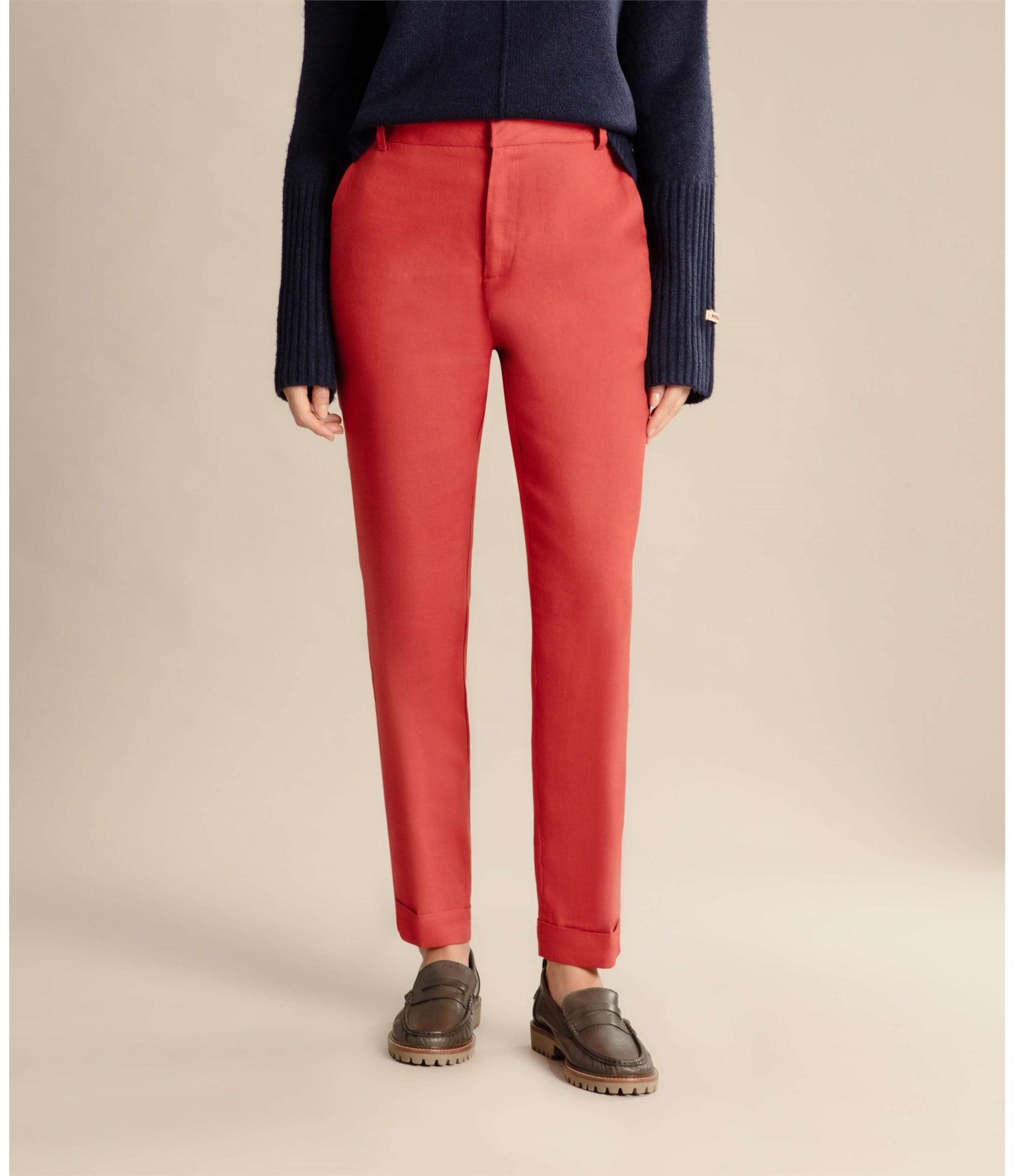 Calça  Puro Linho  Maseille  Vermelho